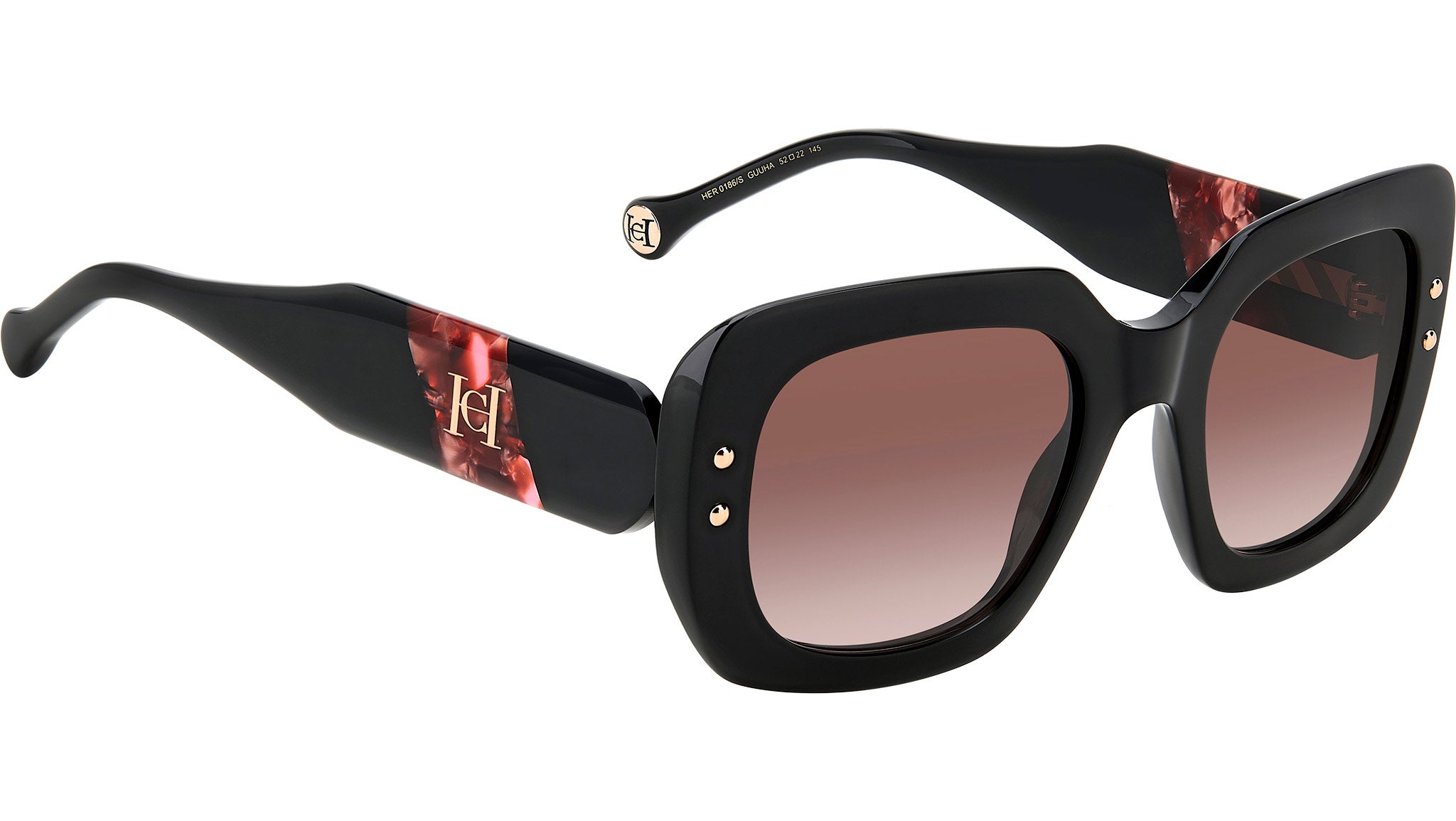 Carolina Herrera HER 0186/S GUU Sunglasses Black Burgundy  display picture 2