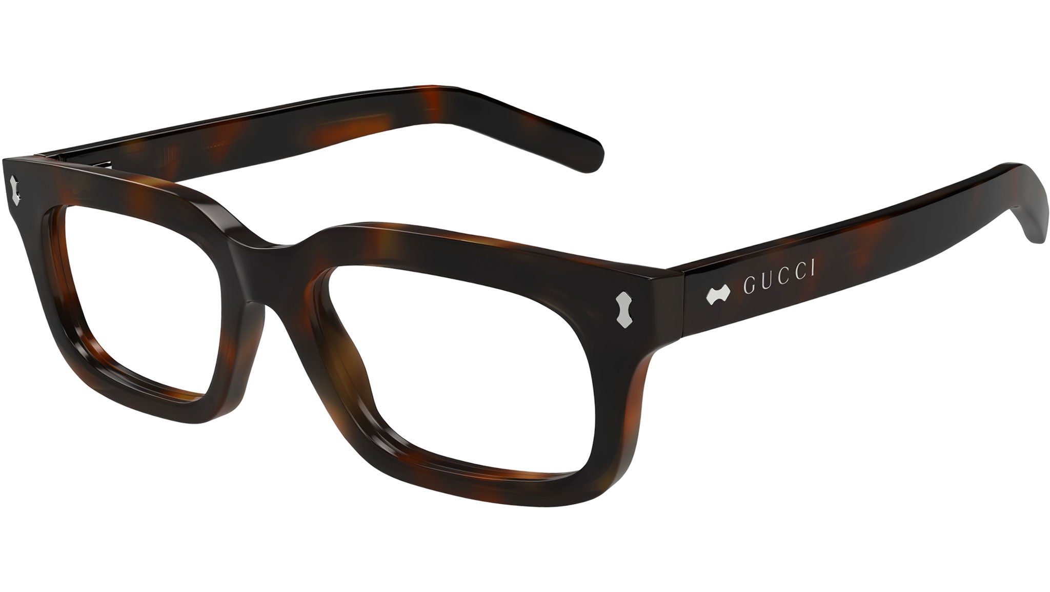 GUCCI グッチ GG1711/Sリムレス サングラス ラインストーンケース付 Gucci GG1711S 002 Havana Transparent Rectangular Sunglasses - eye