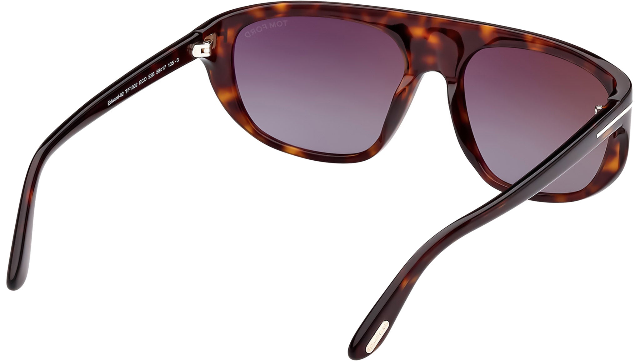 Tom Ford Edward-02 Sunglasses FT1002 52B Dark Havana - eye  display picture 3