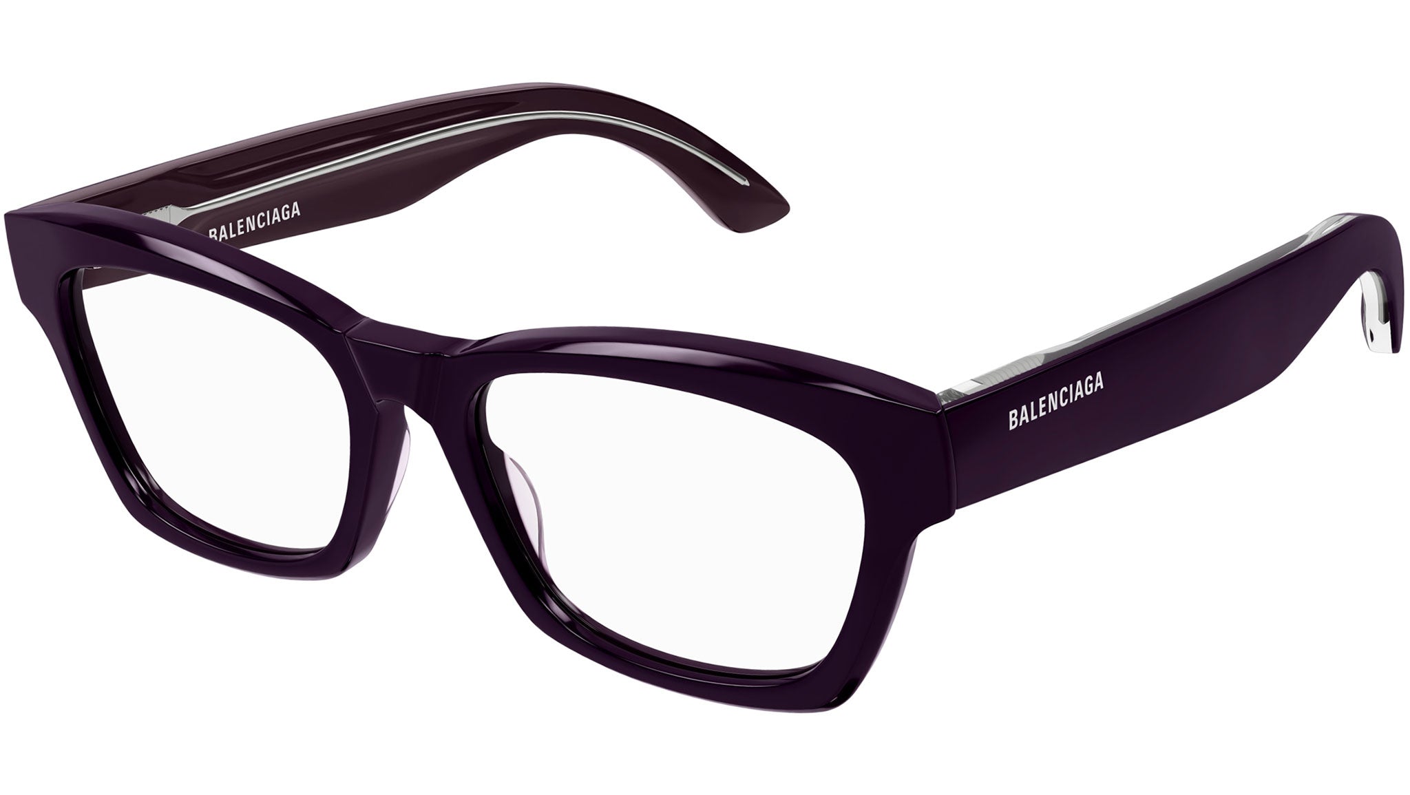 Occhiali da vista Balenciaga BB0242O 007 Viola Scuro Tinta Unita