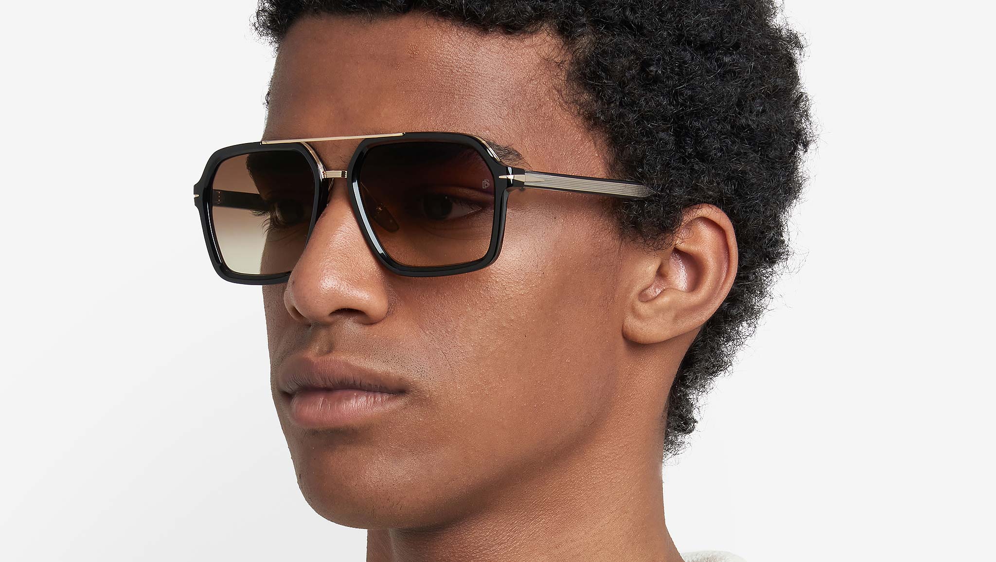 David Beckham DB 7128/S 2M2 QY Sunglasses Black Gold - eye-oo.com