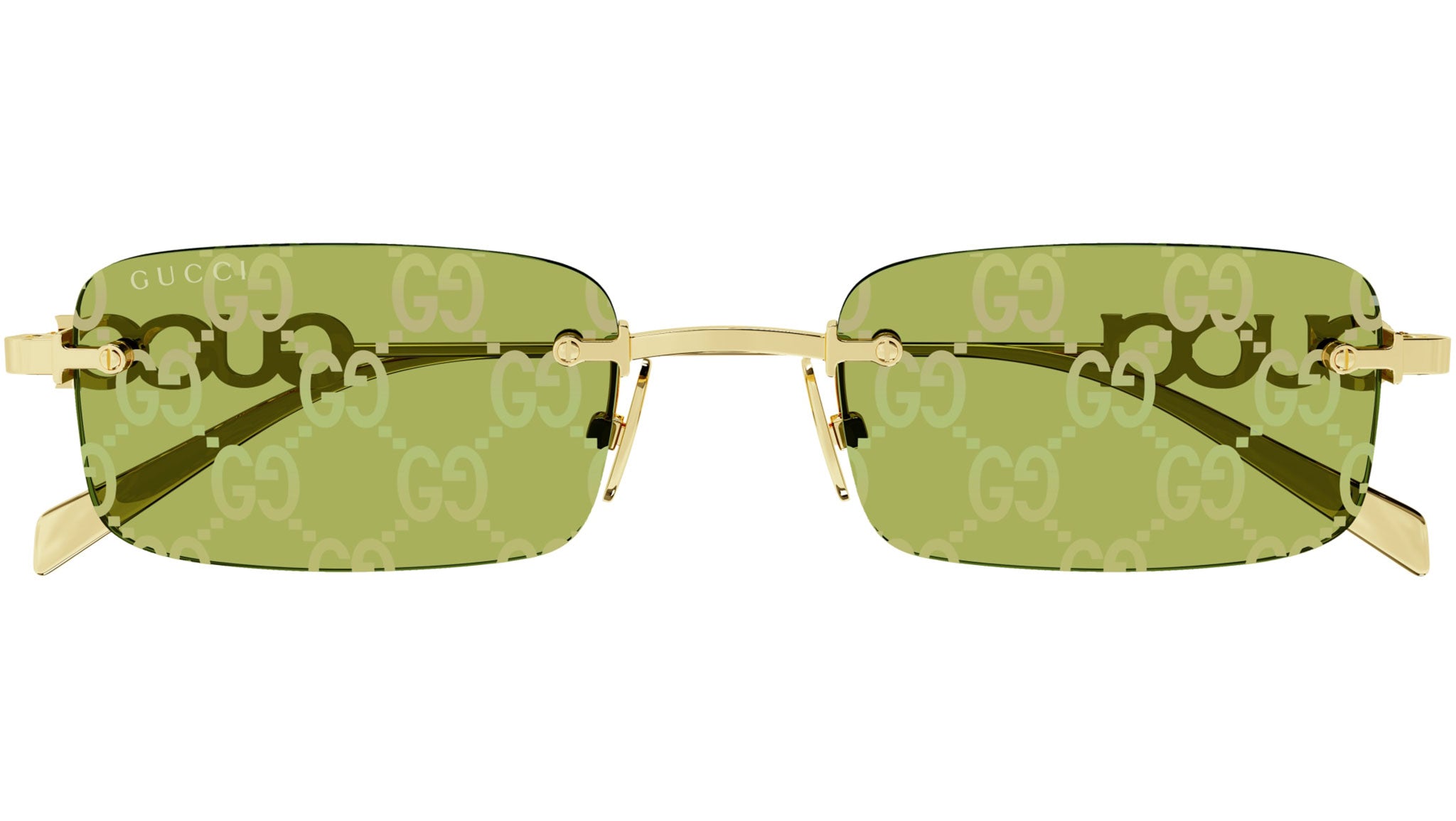 Gucci GG1808S 002 Rectangular Sunglasses Yellow Gold - eye-oo.com