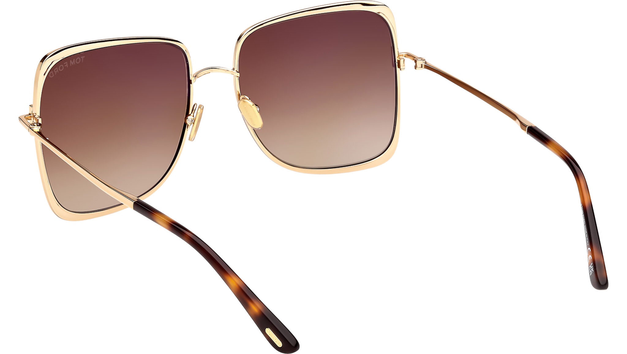 Tom Ford Tara-02 Sunglasses FT1319 30F Shiny Deep Gold - eye  display picture 3