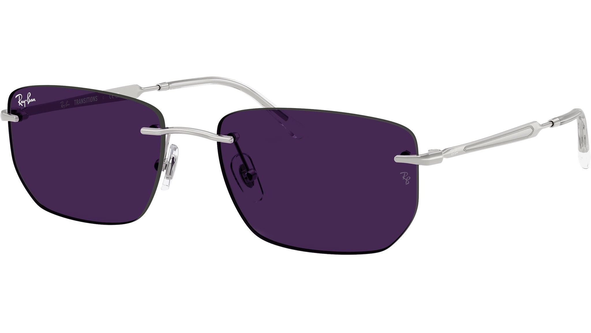 Ray-Ban Aviator Sunglasses with Purple Lenses Shiny Gold Grandpa Thin Aviator Tinted Sunglasses with Light  main image 2