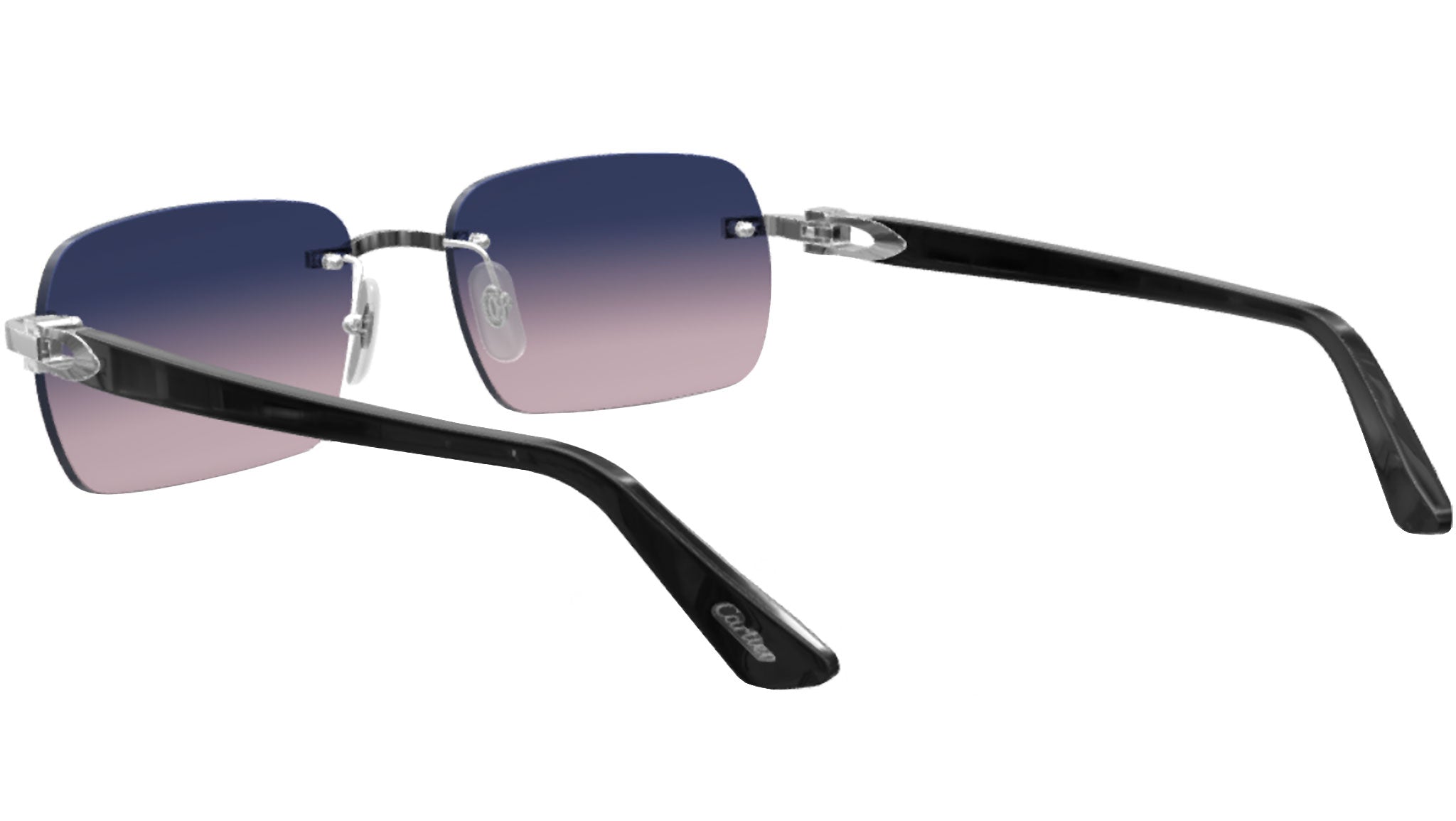 Cartier Custom CT0006CS Sunglasses Silver Graded Indigo  display picture 3