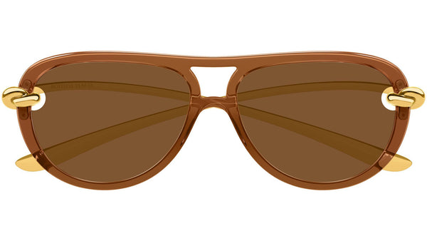 BV1418S Bottega Veneta Pilot Sunglasses 004 Brown - eye-oo.com