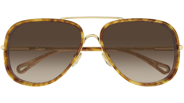 CH0382S Chloé Pilot Sunglasses 002 Gold Gradient Brown - eye-oo.com
