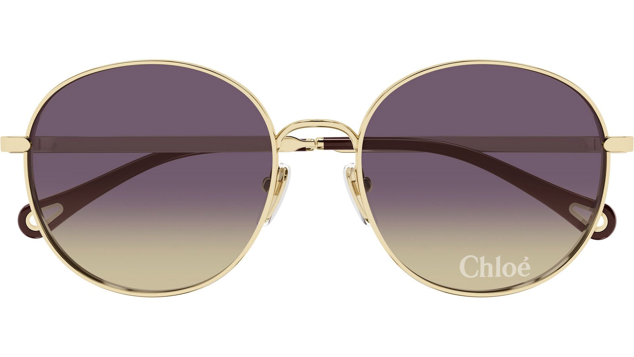 chloeサングラス Chloe Ch0325sk Gold Female Round Sunglasses | Eyewear Index