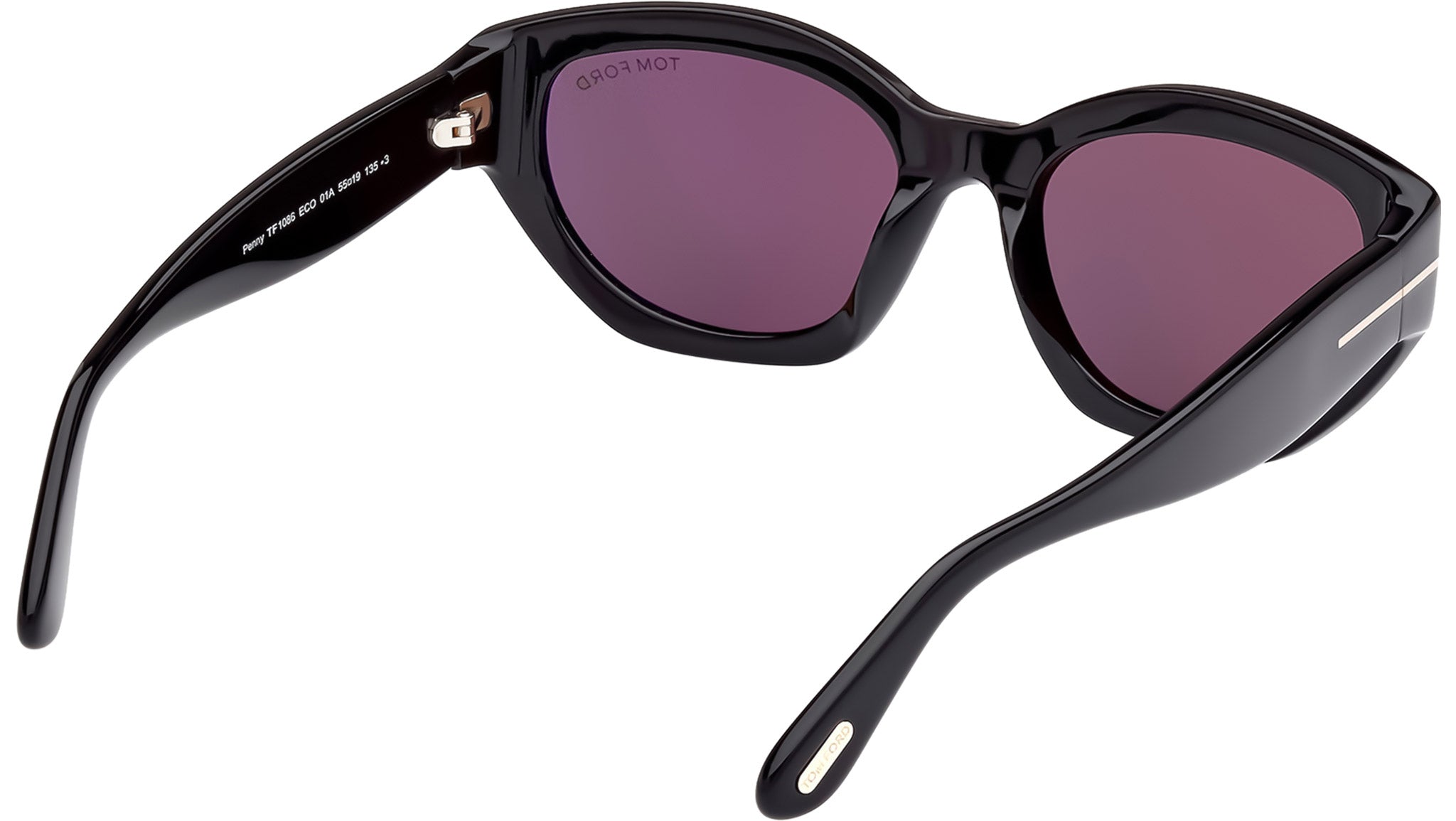 Tom Ford Penny Sunglasses FT1086 01A Shiny Black - eye-oo.com display picture 2