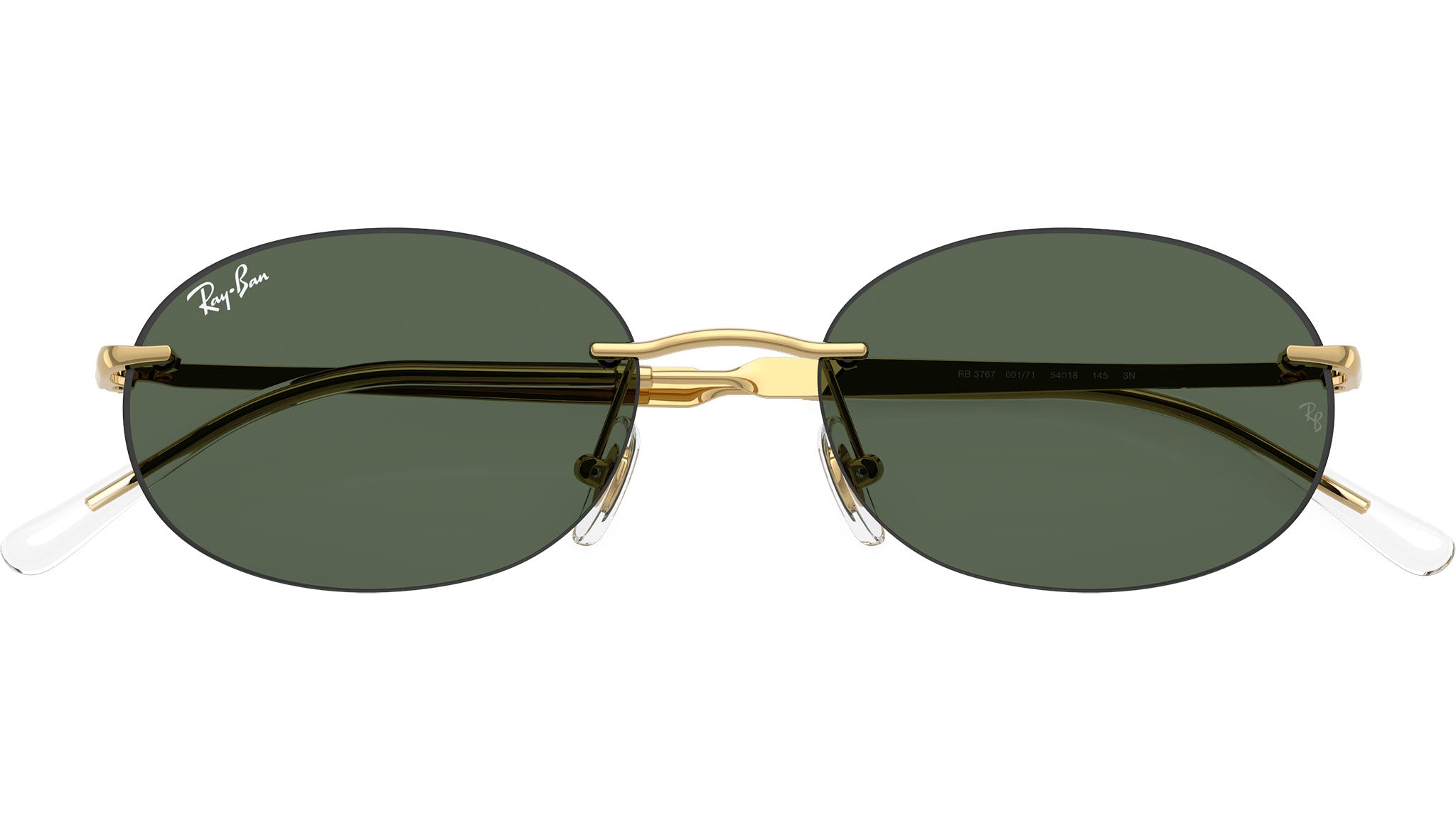 Ray-Ban Gold Frame Black Lens Slim Cat-Eye Sunglasses Ray-Ban RB3716VM - Browline Black Gold Frame Eyeglasses  main image 3