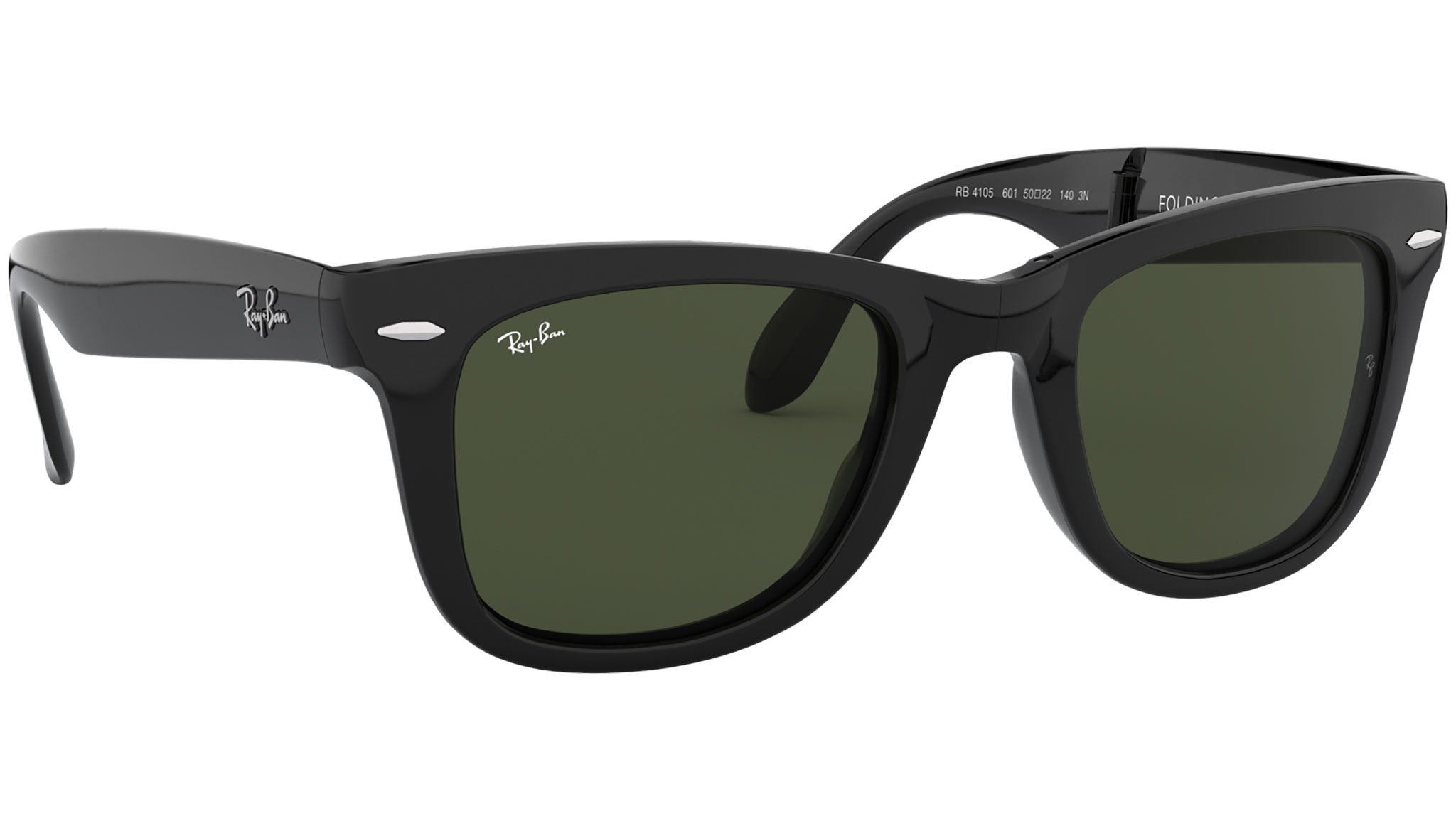 RayBan RB4105 601 Folding Wayfarer サングラス Ray-Ban Folding Wayfarer RB4105 601 Black Sunglasses - eye-oo.com