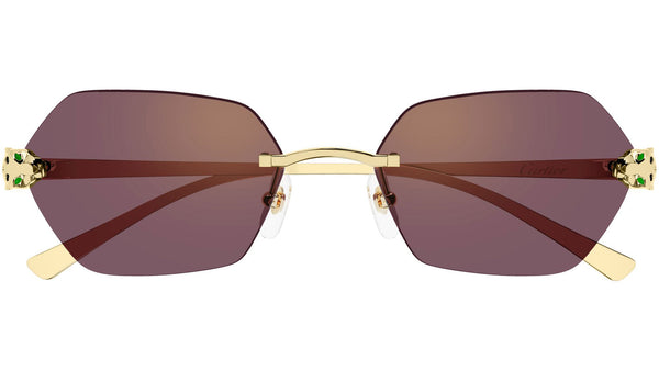 Cartier CT0636S Sunglasses 003 Shiny Gold Purple - eye-oo.com