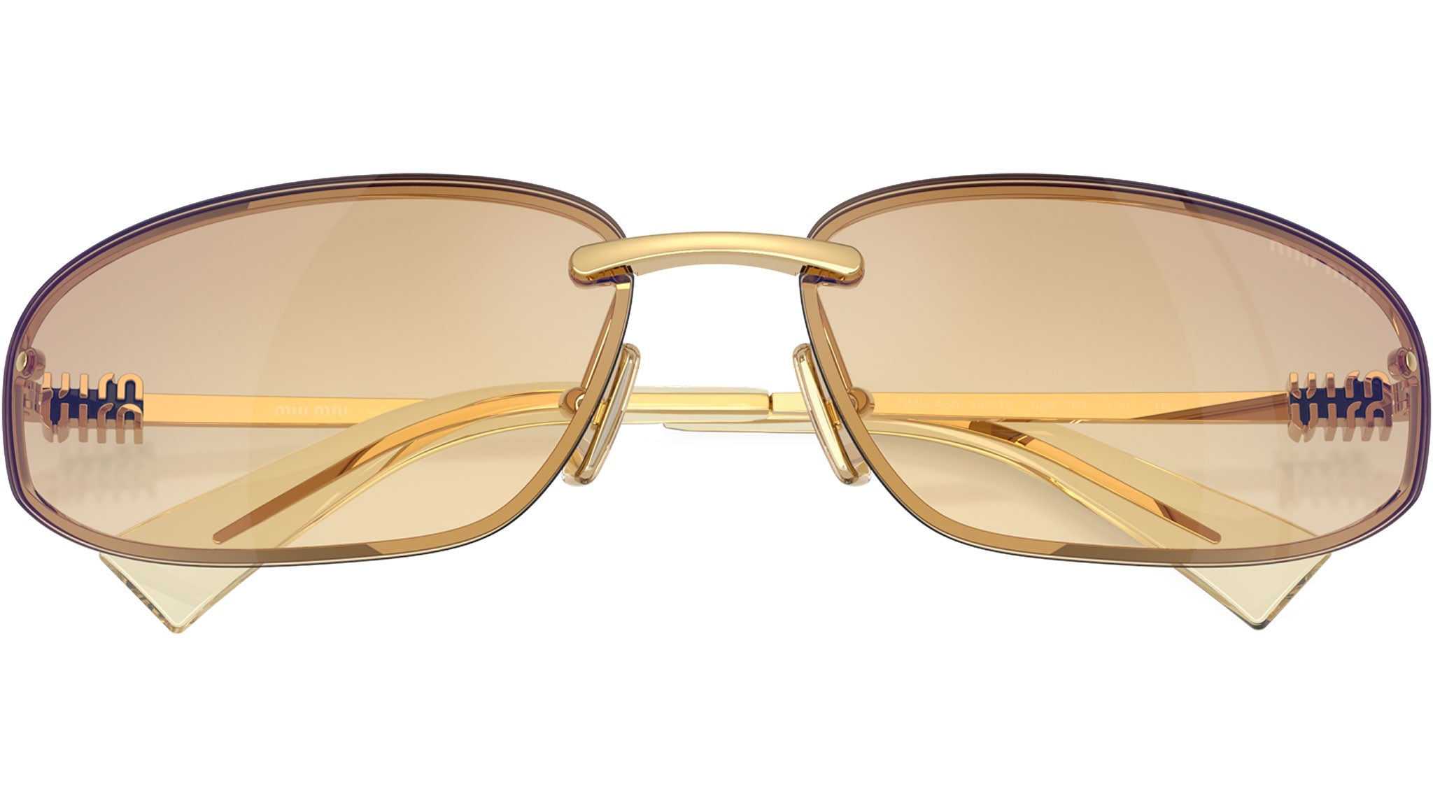 MU A50S Miu Miu Sunglasses 5AK7R1 Gold - eye-oo.com