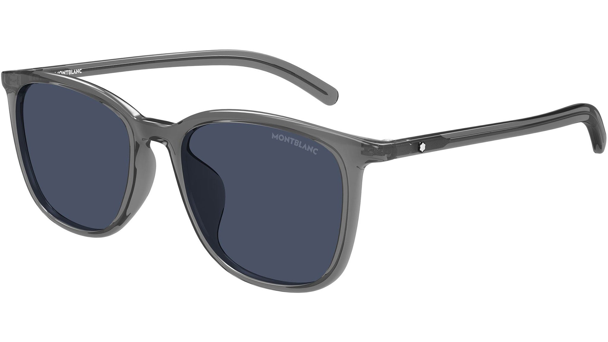 MB0487SA Montblanc Rectangular Sunglasses 002 Transparent Brown