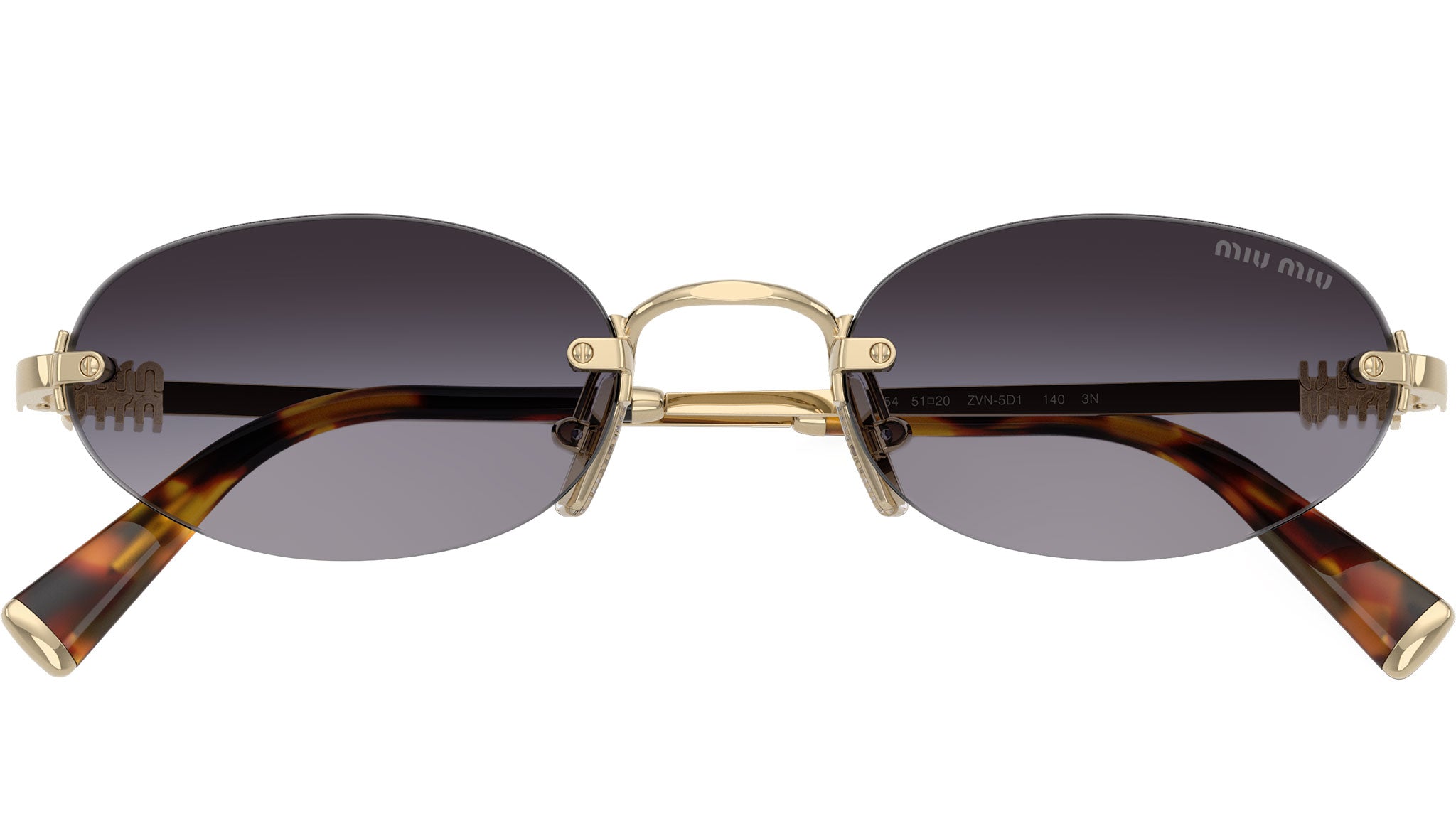 Miu Miu Tortoise Shell Sunglasses with Gold Accents Miu Miu MU 06ZS VAU06B Sunglasses - US main image 2