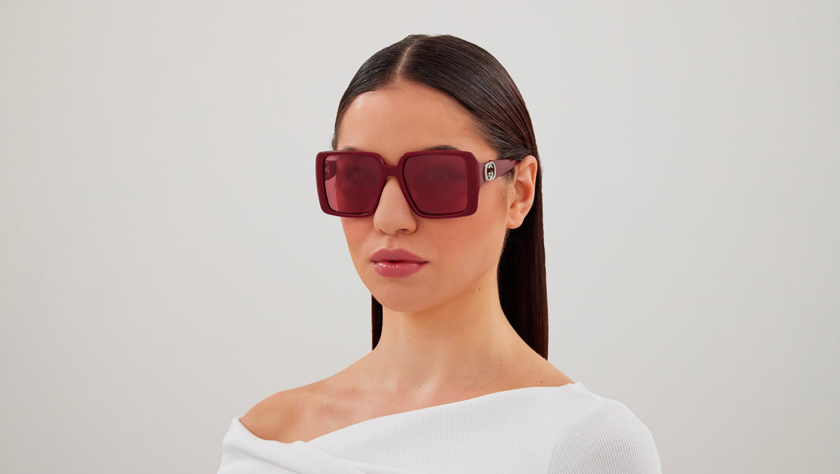 Gucci Sunglasses GG1692S 005 Shiny Solid Burgundy - eye-oo.com display picture 1