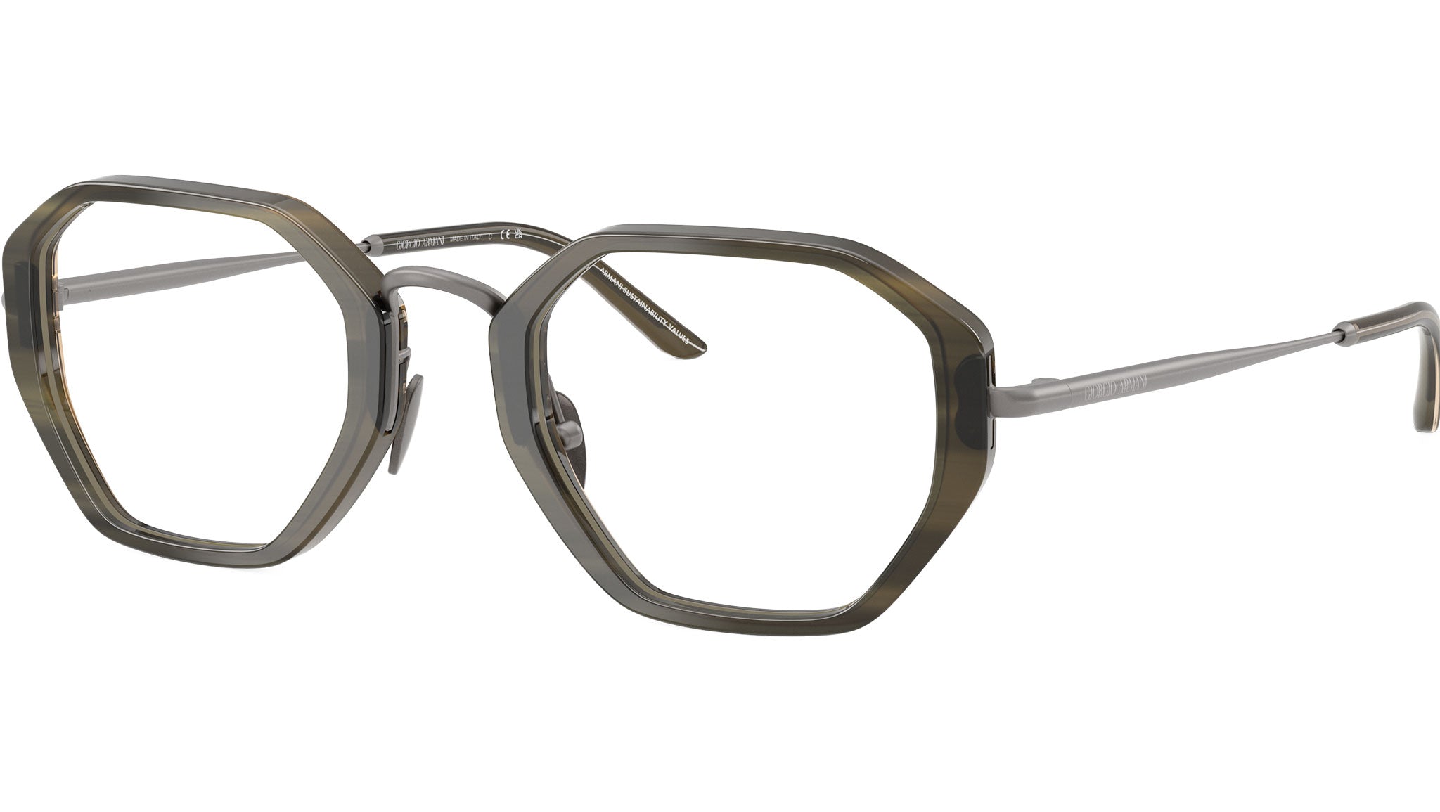 Armani AR 7282 Glasses 6304 Striped Green - eye-oo.com