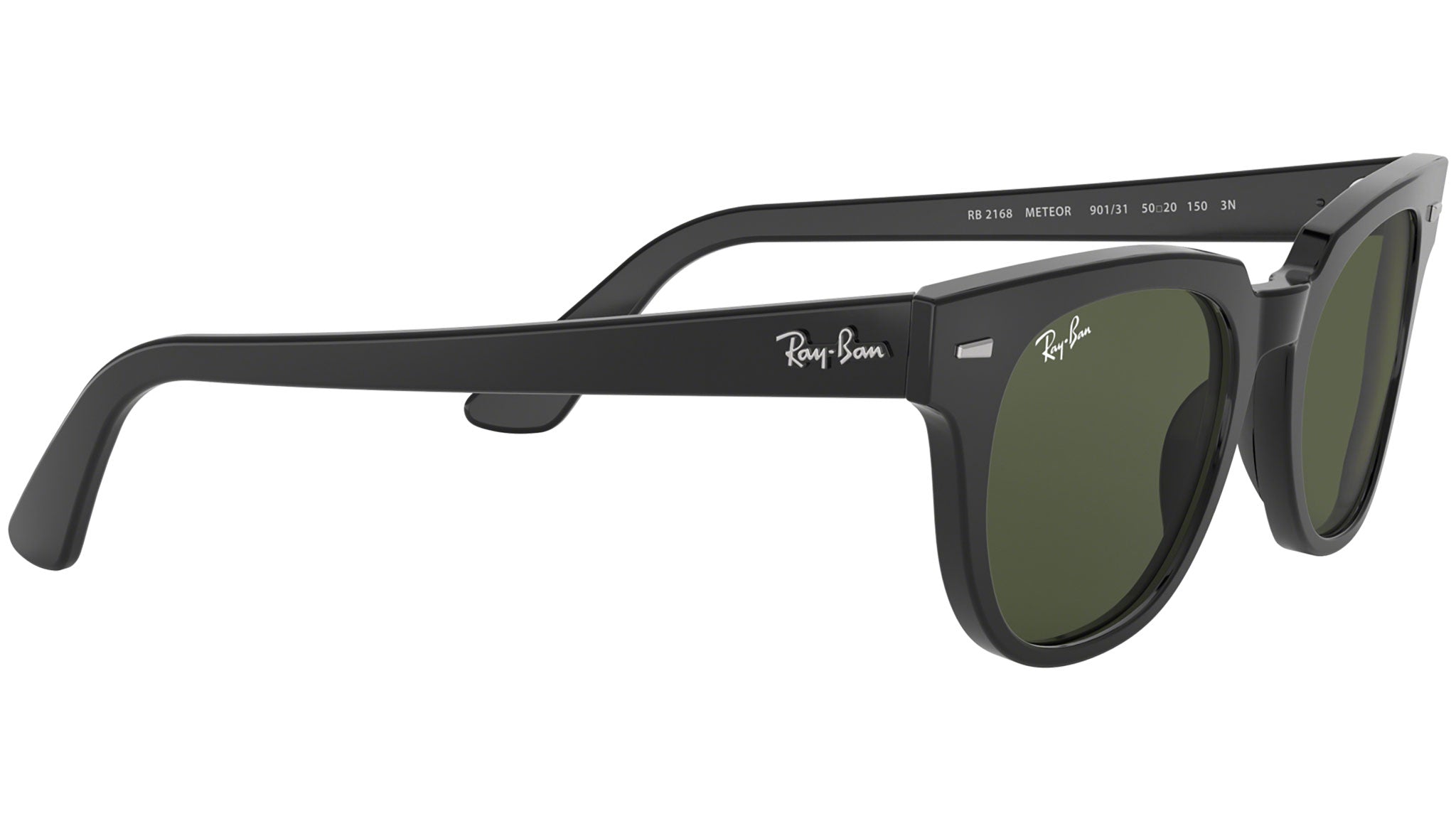 Ray-Ban Meteor RB2168 Black Retro-Inspired Green Lens Sunglasses