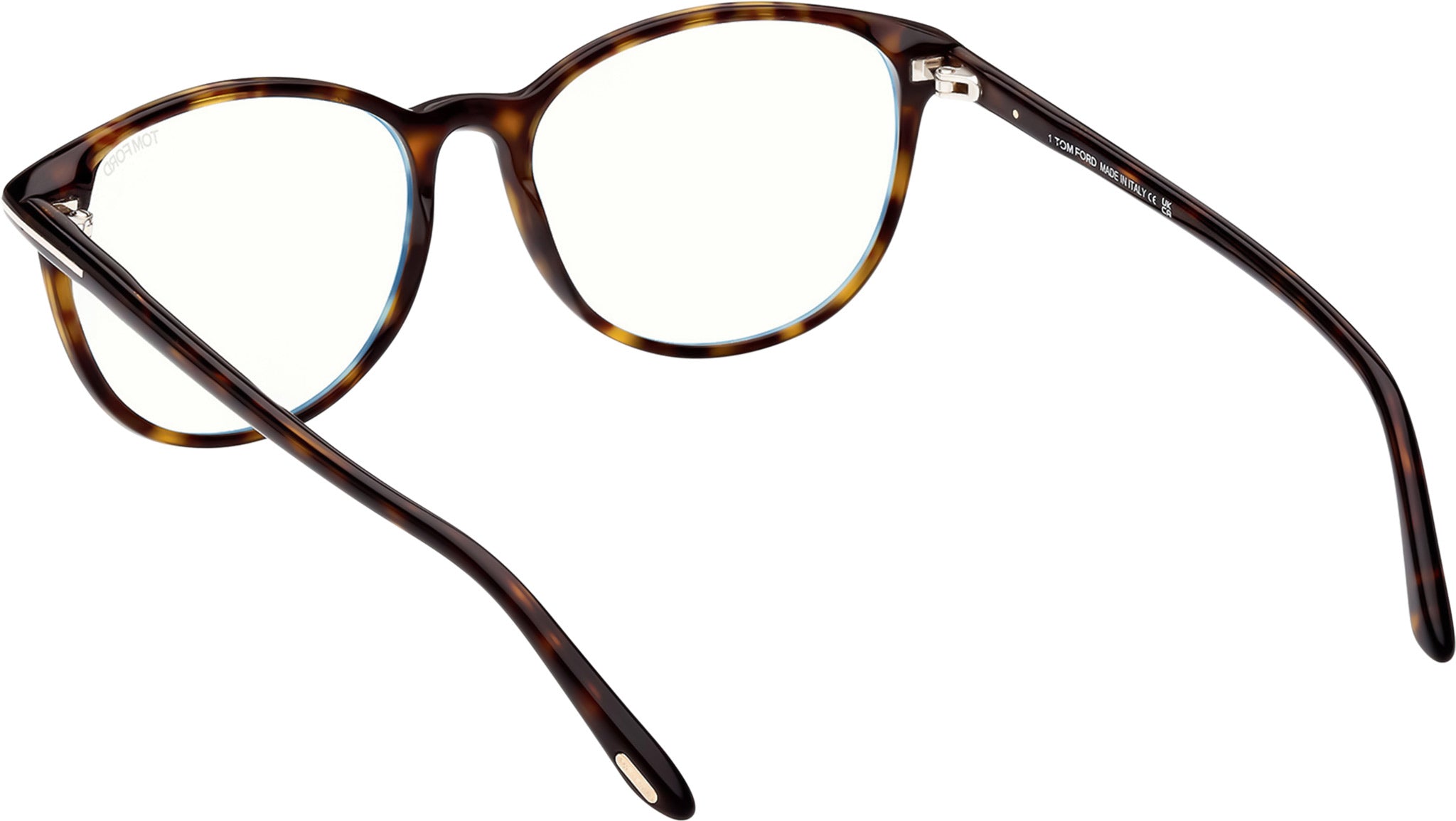 Tom Ford FT5810 Eyeglasses Dark Havana Acetate Round Tom Ford FT5810-B Optical Frame 052 Shiny Dark Havana - eye  main image 2