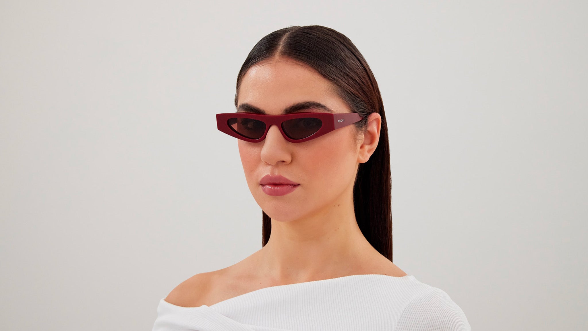Gucci Sunglasses GG1779S 003 Shiny Solid Burgundy - eye-oo.com