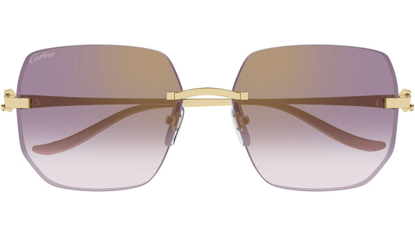 Cartier ゴールドフレーム サングラス Cartier CT0534S 001 Sunglasses - US