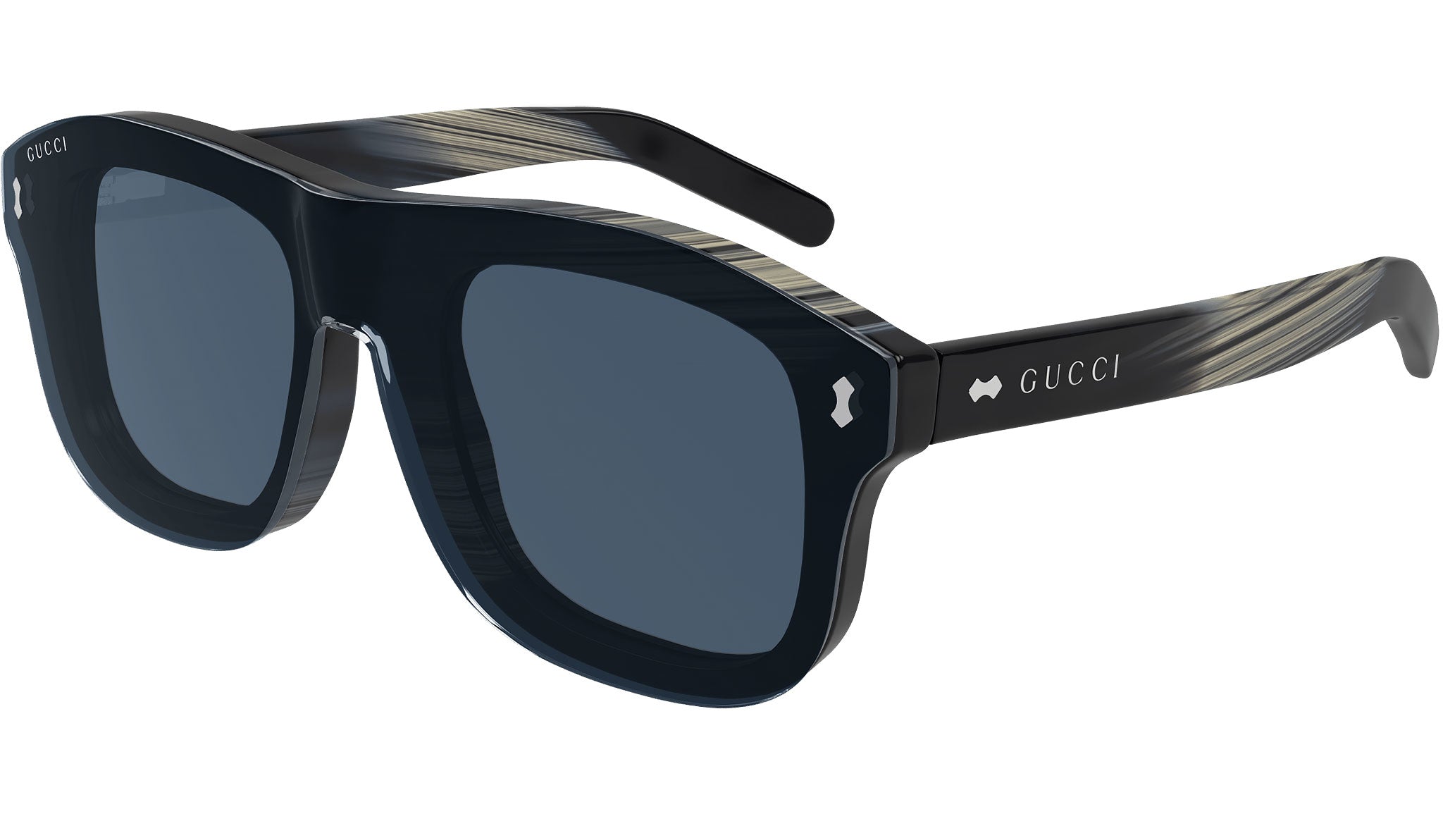 Gucci GG1712S 003 Black Transparent Pilot Sunglasses - eye-oo.com