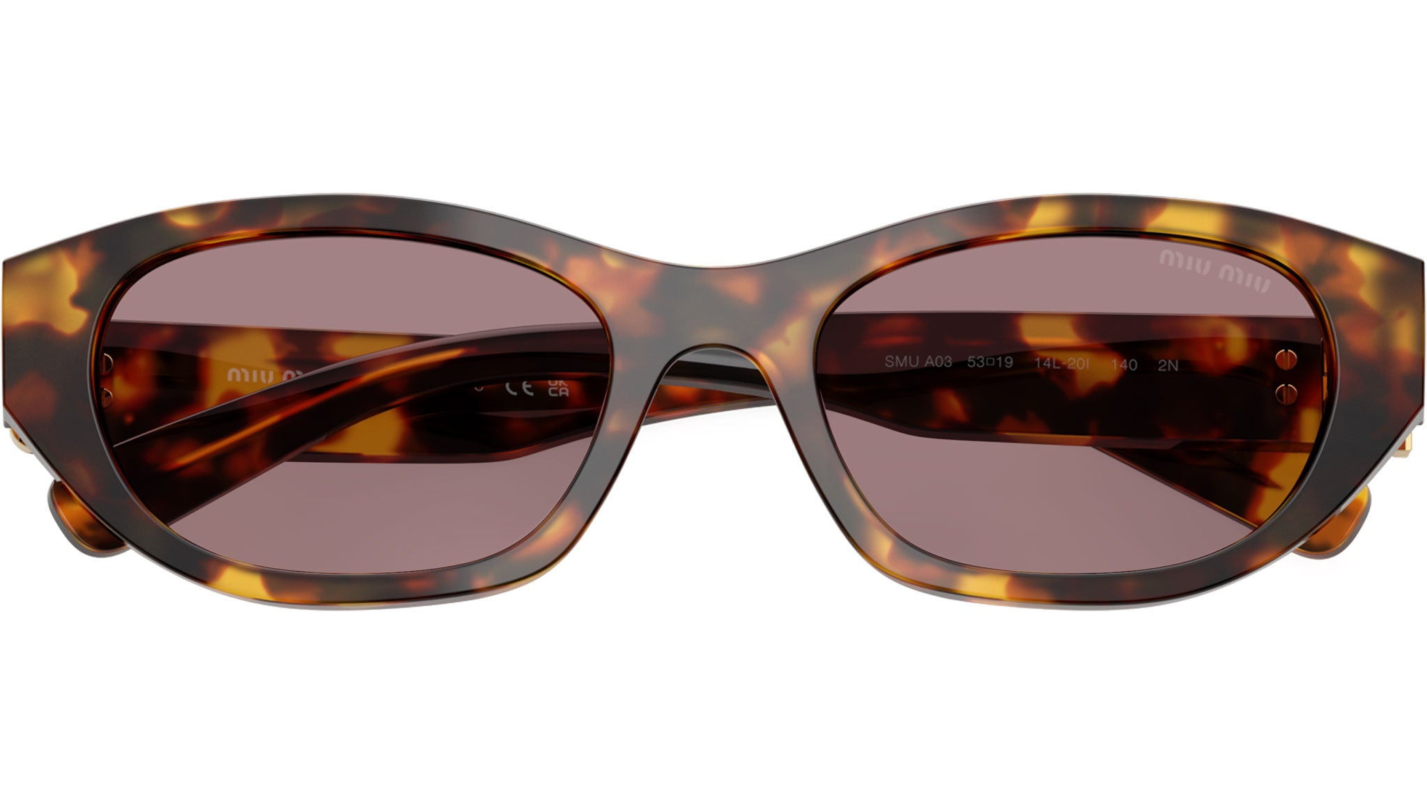 MU A03S Miu Miu Sunglasses 14L20I Honey Havana - eye-oo.com display picture 2