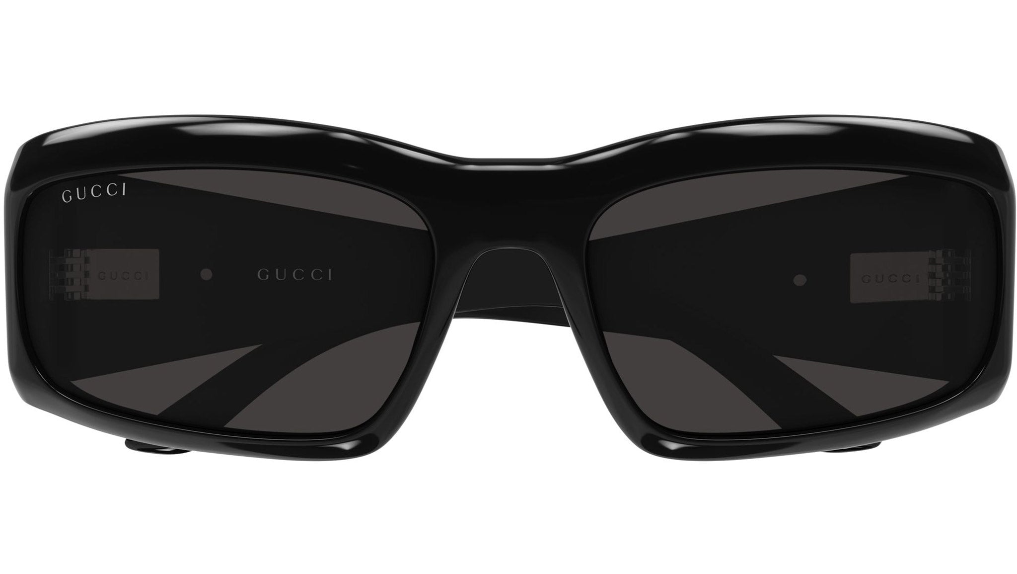 Gucci GG1857S 005 Black Grey Rectangular Sunglasses - eye-oo.com