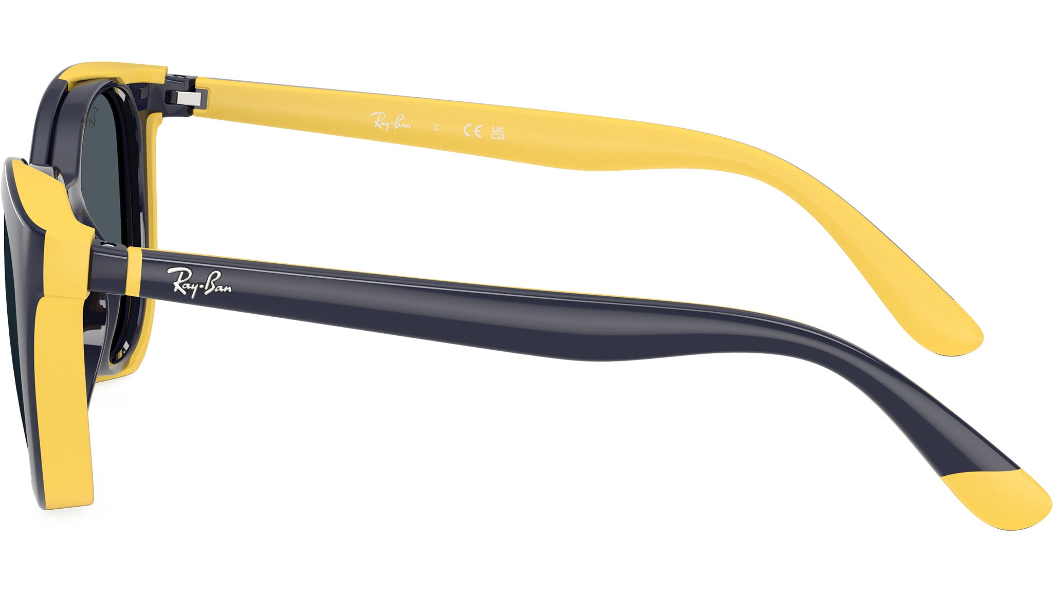 Ray-Ban Junior RY1631C Clips 393787 Dark Blue On Rubber Yellow - eye-oo.com