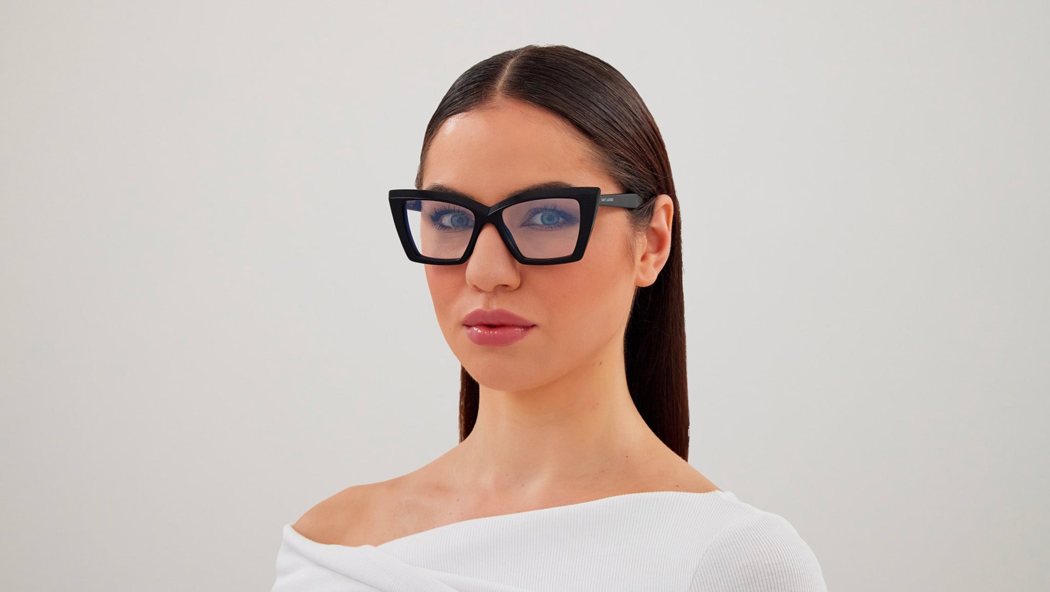 Saint Laurent SL 657 OPT 001 Shiny Black Glasses - eye-oo.com