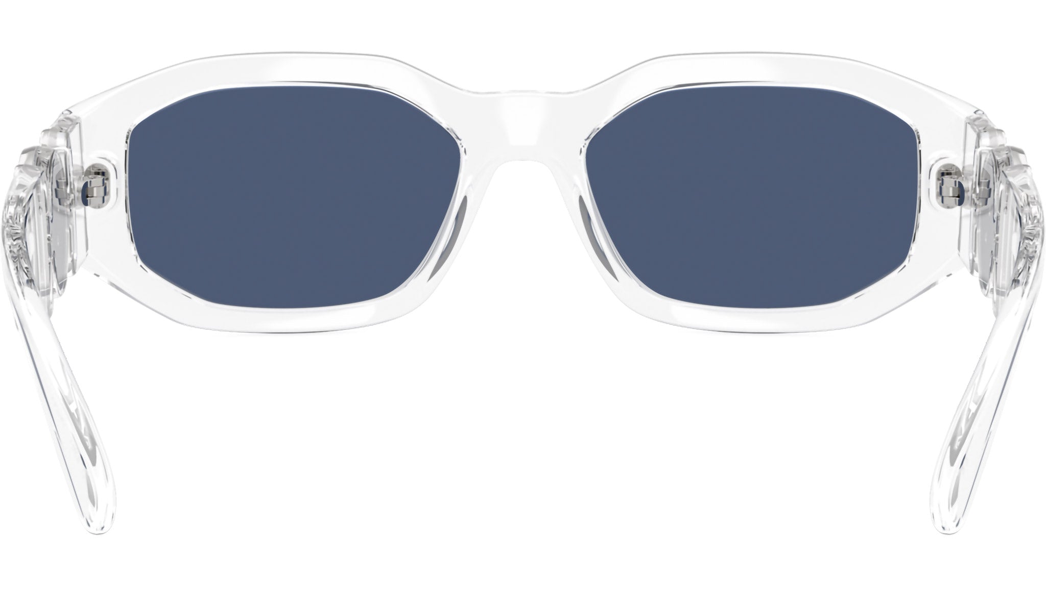 NEW Versace VE4361 148/80 Medusa Biggie Crystal Dark Blue Rectangle Sunglasses Versace VE4361 Biggie M (53 - 18) with Grey lenses and White  main image 4