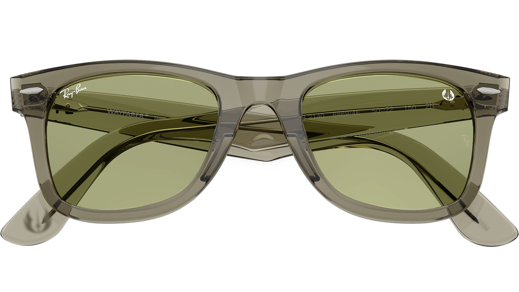 Wayfarer RB2140 Ray-Ban Sunglasses 68694E Transparent Green - eye