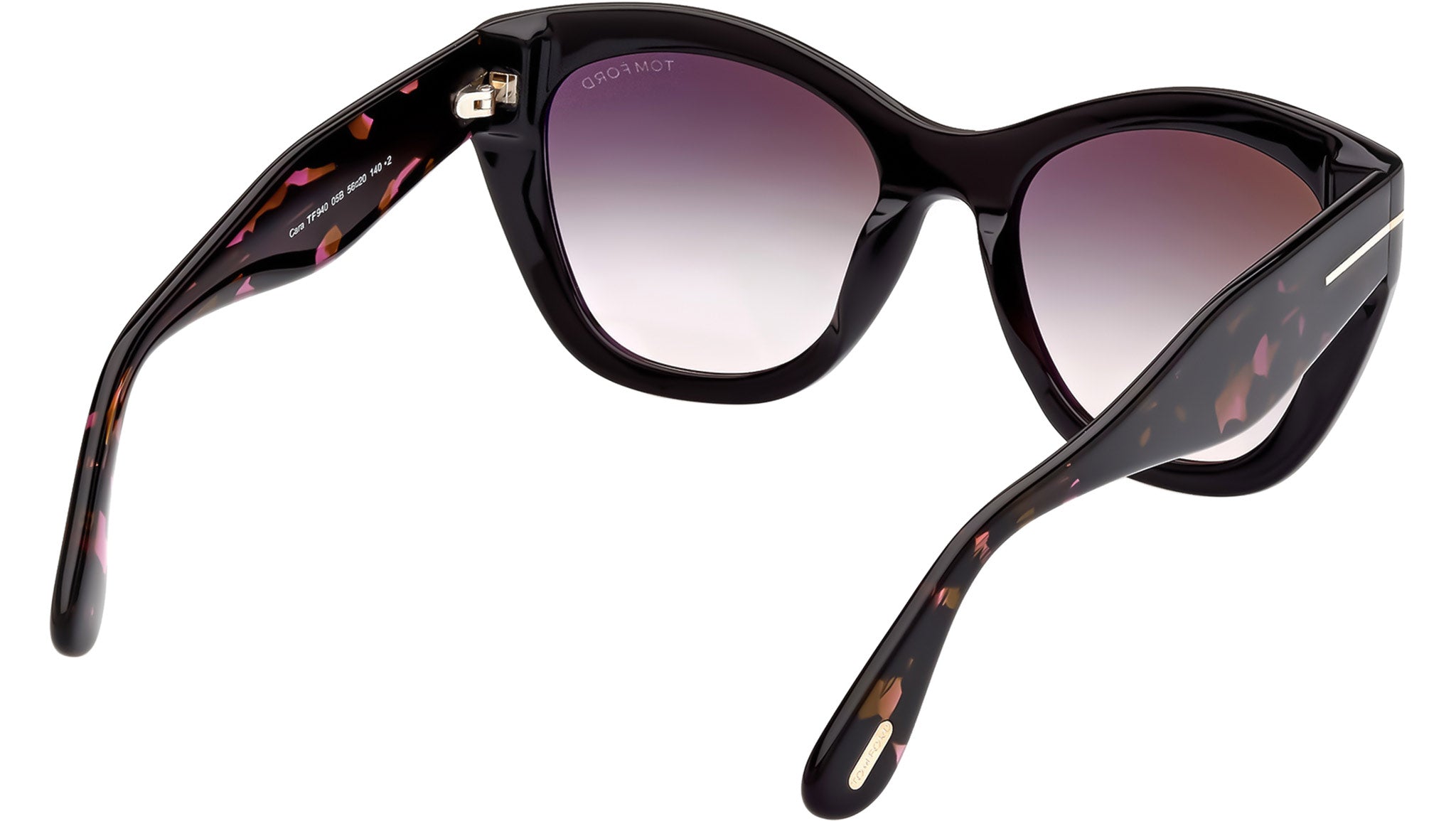 Tom Ford Cara Sunglasses FT0940 05B Black / Havana - eye-oo.com display picture 2