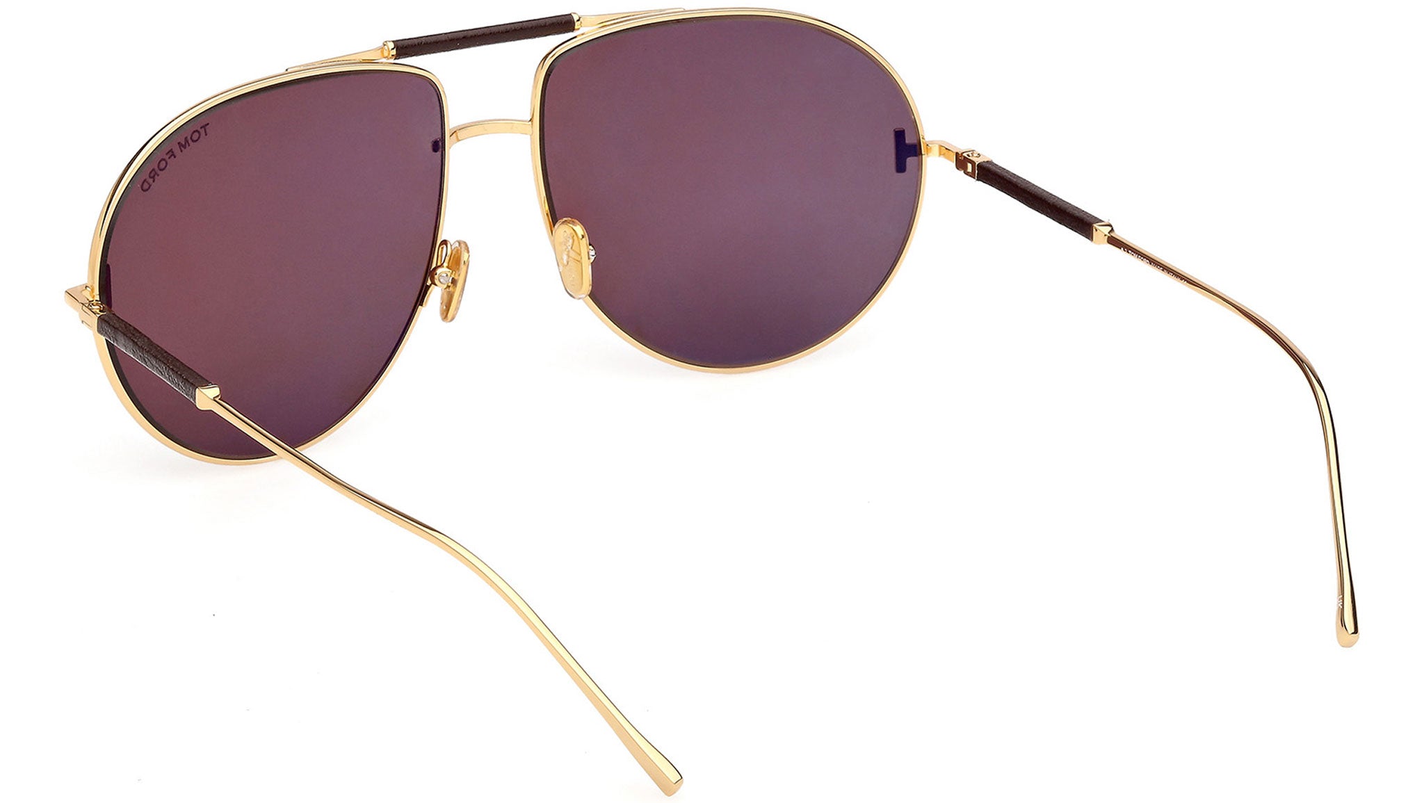 Tom Ford Lou-02 Sunglasses FT1308 30E Shiny Deep Gold - eye  display picture 3