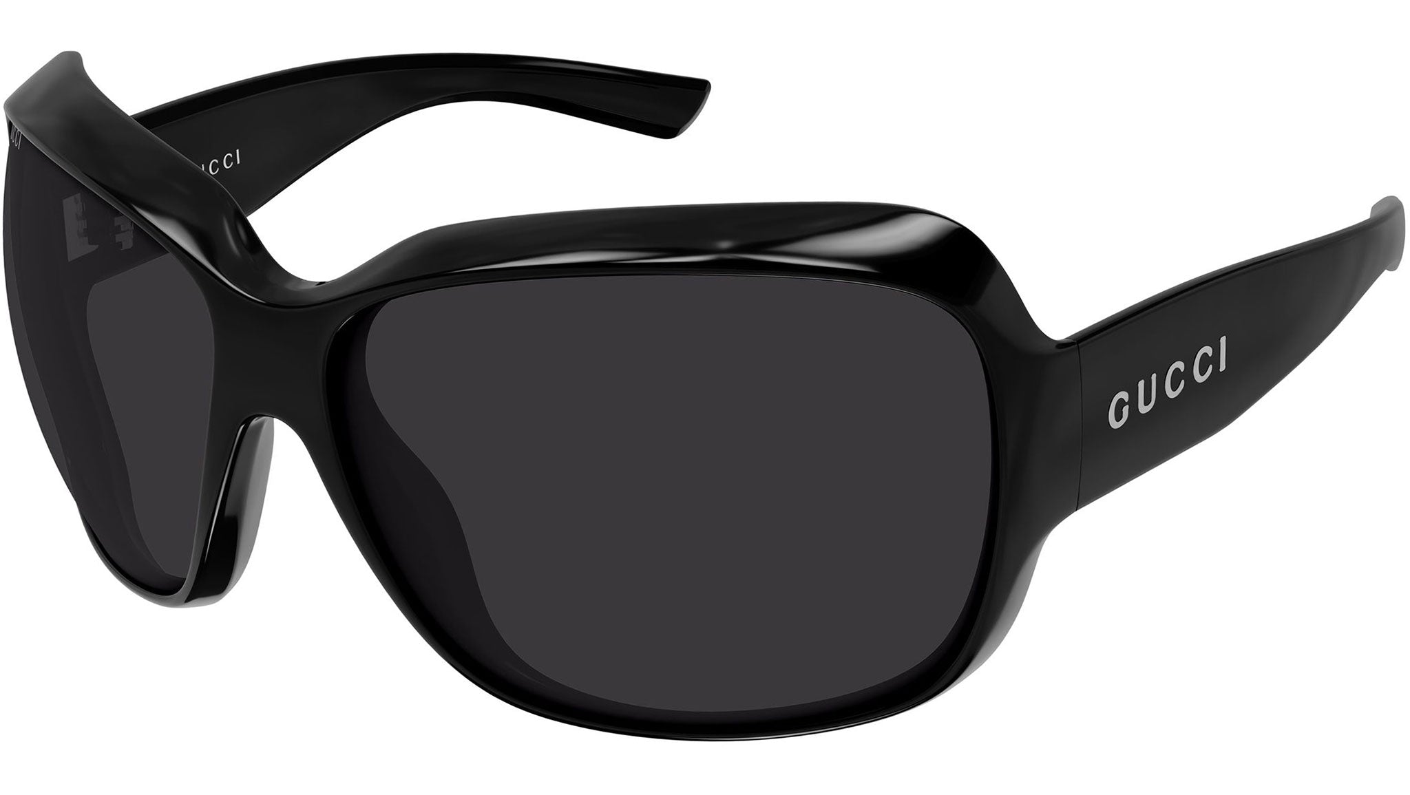 Gucci GG1403S 001 Black Grey Rectangular Sunglasses - eye-oo.com