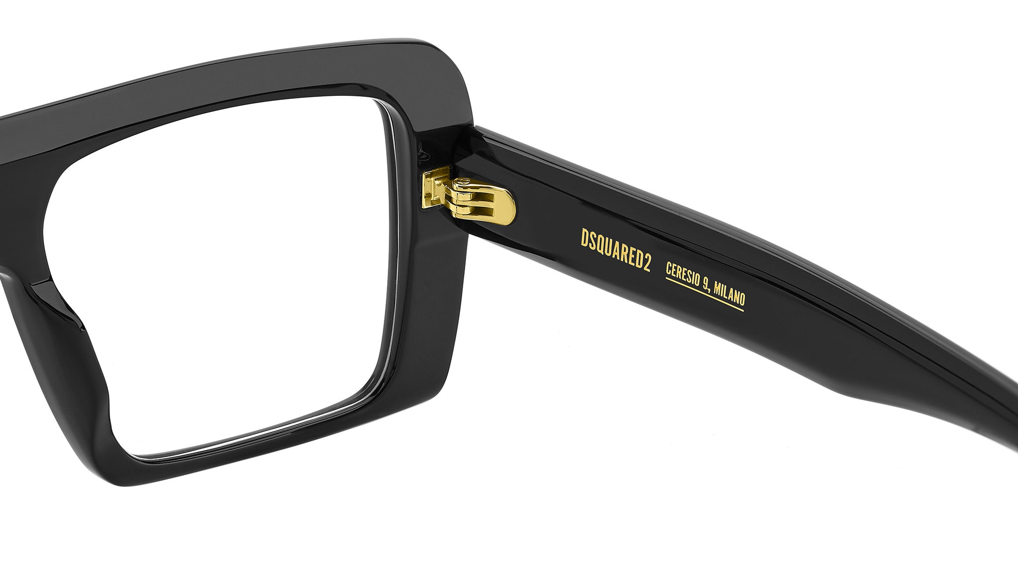 美品 DSQUARED2 ビッグタグ スリム 46 Dsquared2 Optical Frame D2 0166 807 Black - eye-oo.com