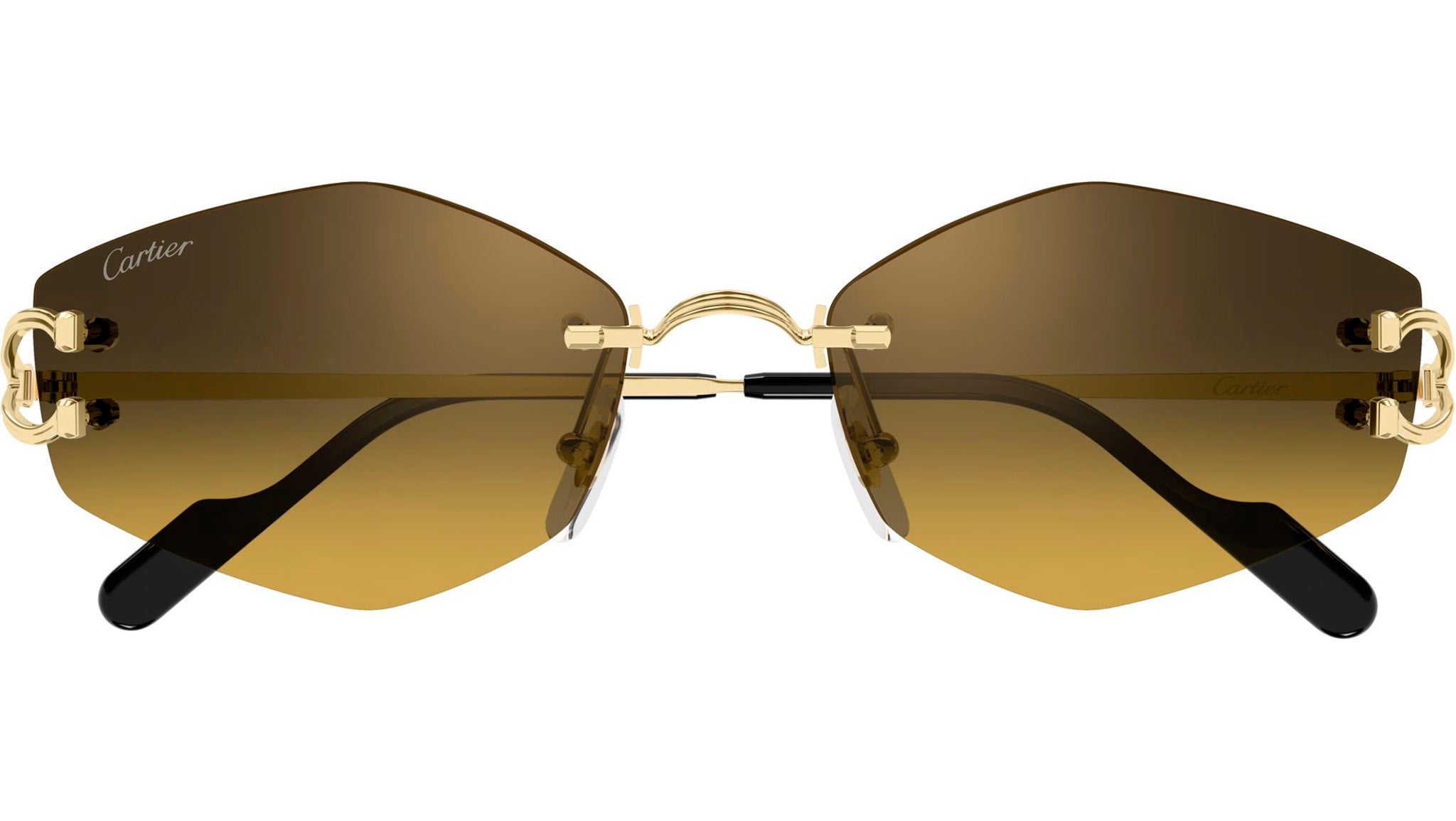Cartier CT0551S 004 Sunglasses Gold Gold Grey - eye-oo.com