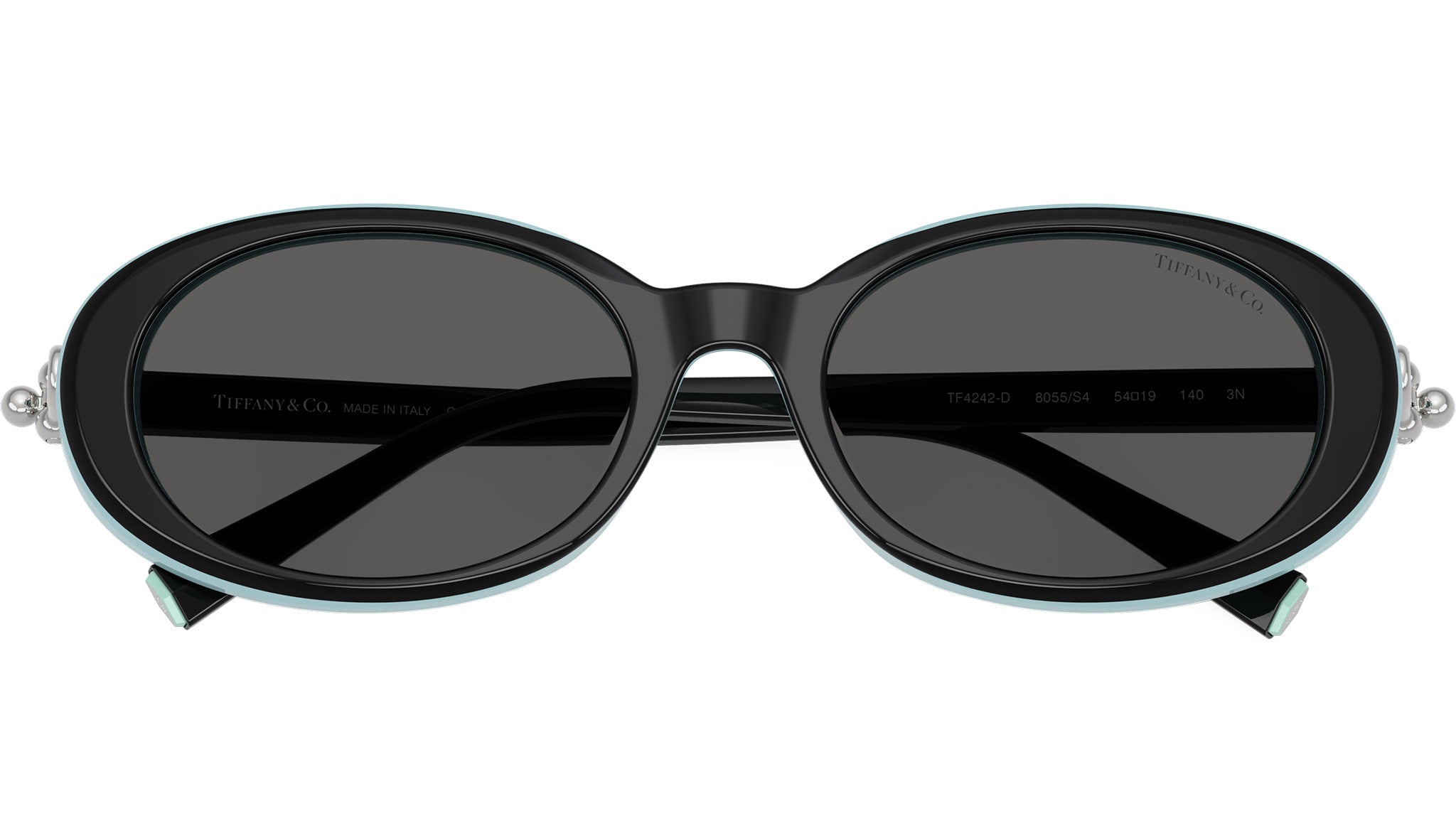 TF4242D Tiffany Sunglasses 8055S4 Black On Tiffany Blue 