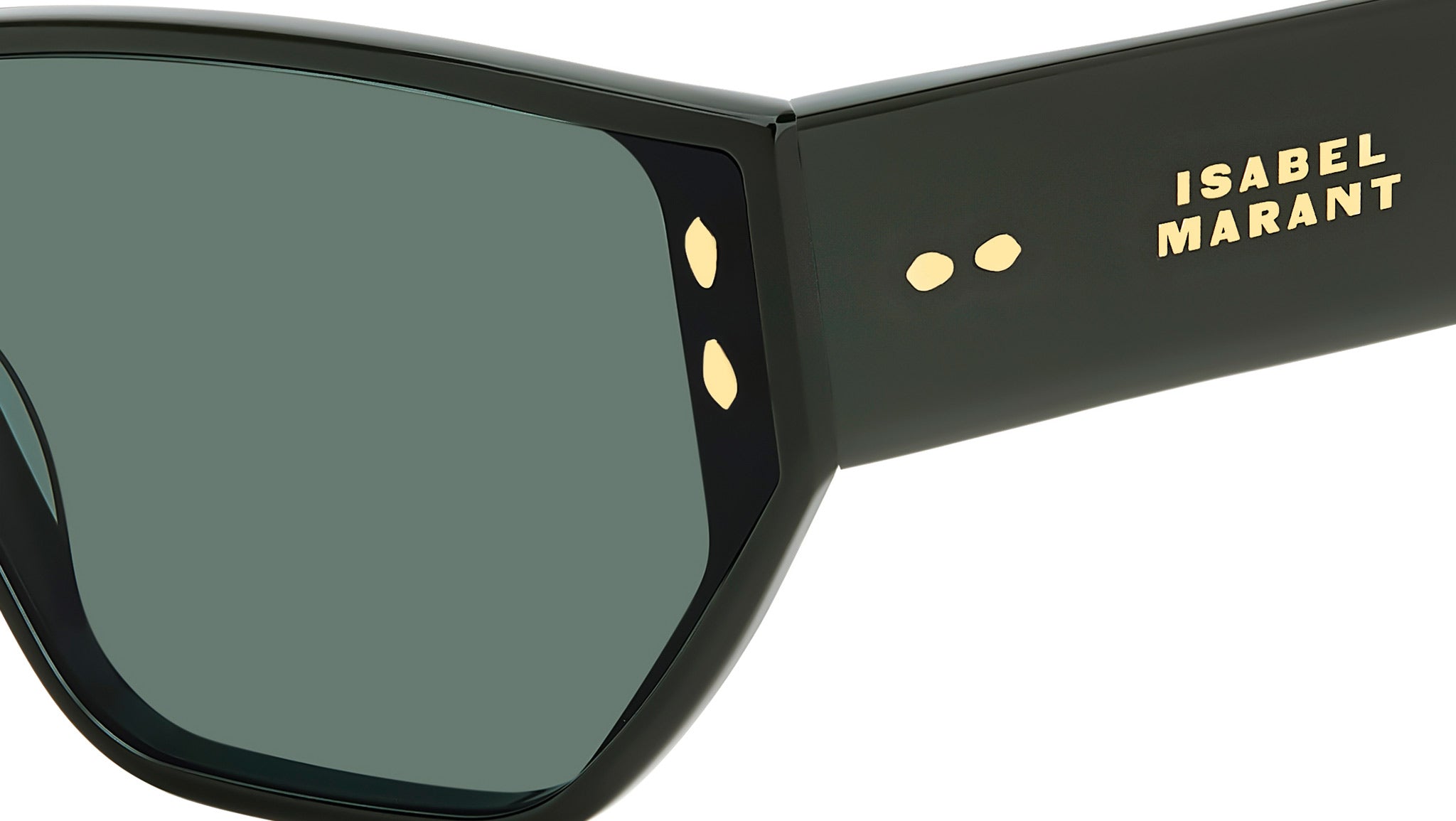 Isabel Marant Green Oversized Square Sunglasses with Gold Bridge Isabel Marant Im 0144/S Green/Green Lenses – Just Sunnies main image 2
