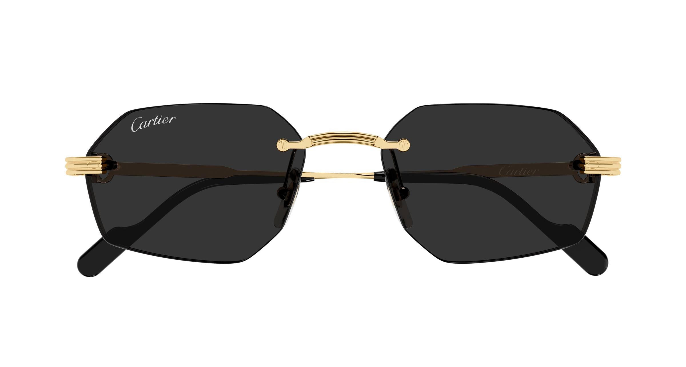 Cartier CT0362S 004 Gold Grey Sunglasses - eye-oo.com