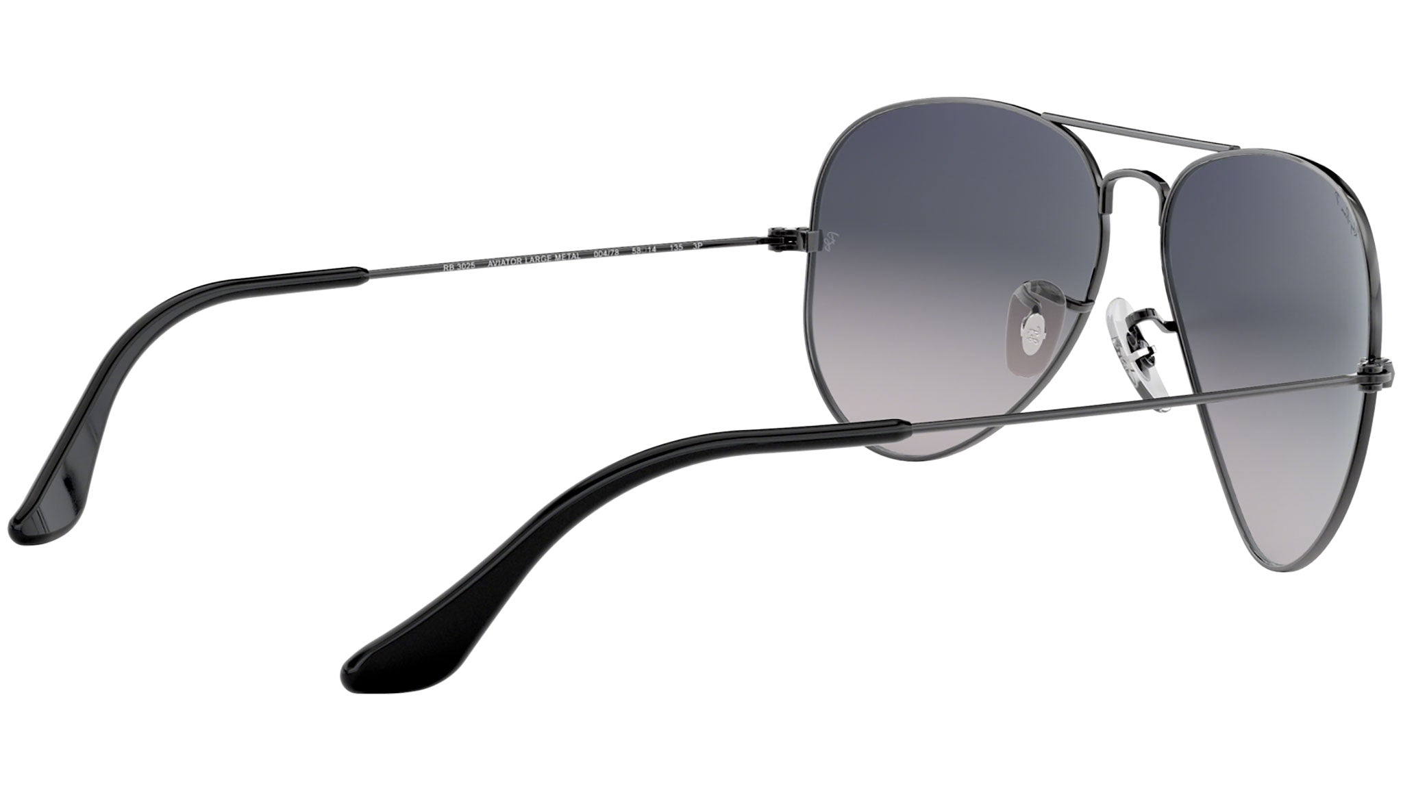 Ray-Ban Silver Metal Aviator Sunglasses with Dark Gradient Lenses Ray-Ban Aviator RB3025 004/78 Gunmetal Sunglasses - eye-oo.com main image 2