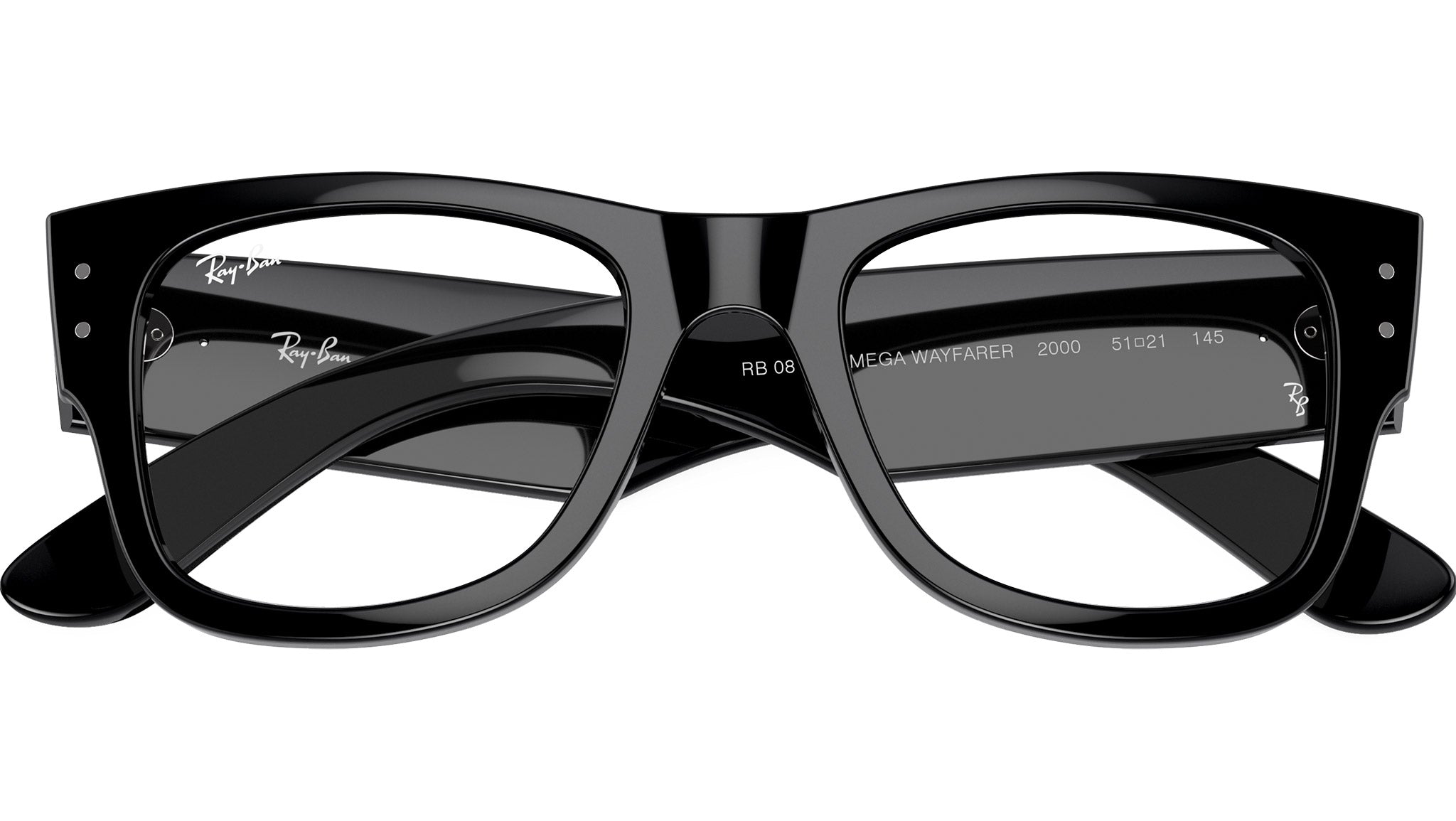 小物 Ray-Ban MEGA WAYFARER RB0840V 2000 Mega Wayfarer RB0840V Ray-Ban Glasses 2000 Black - eye-oo.com
