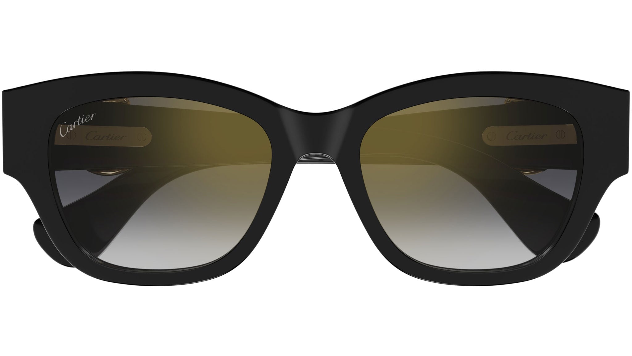 Cartier CT0548SA 001 Sunglasses Shiny Black Grey - eye-oo.com