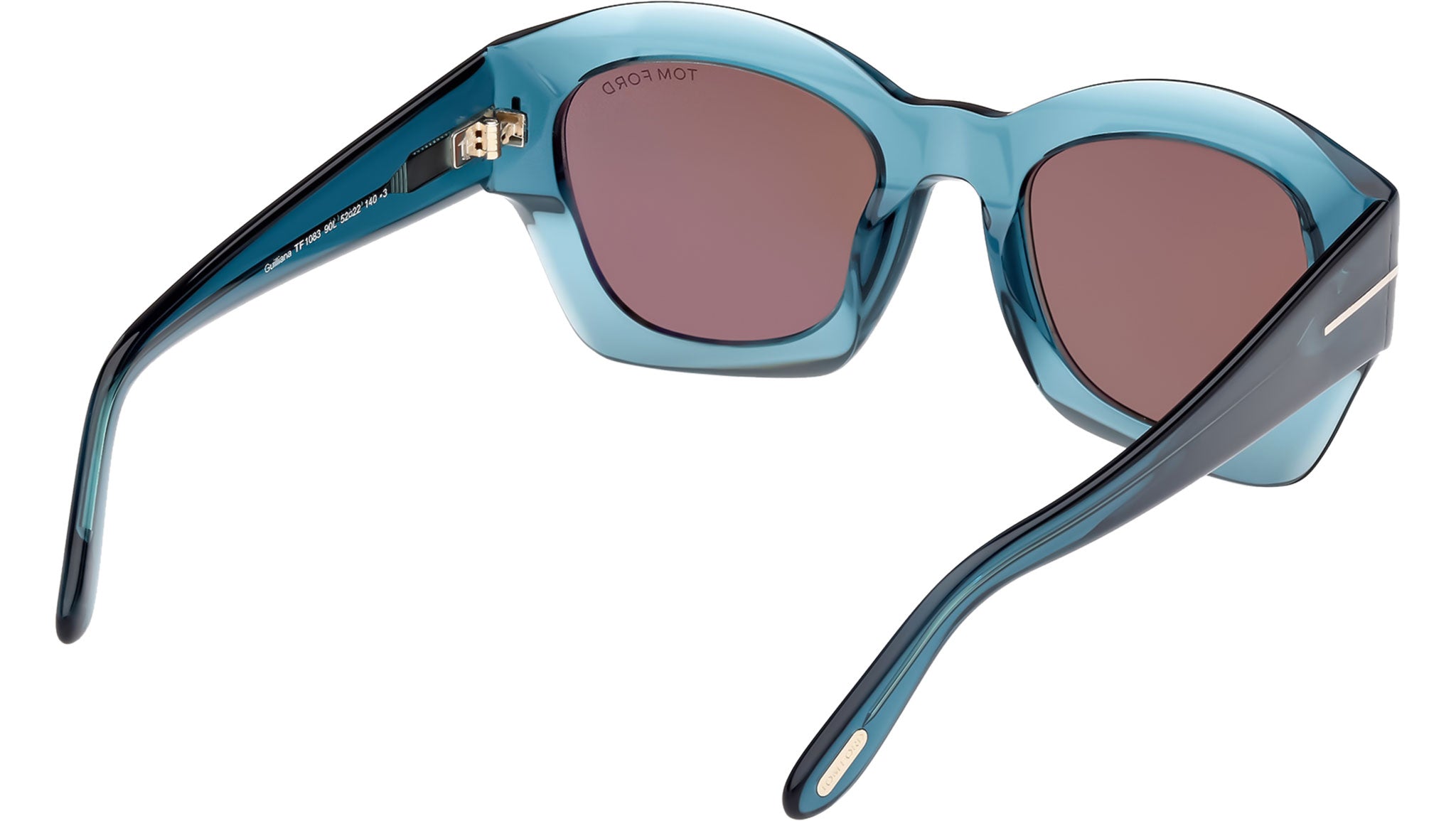 Tom Ford Guilliana FT1083 90L Square Sunglasses - Shiny Blue/Roviex Mirror Tom Ford Guilliana Sunglasses FT1083 90L Shiny Blue - eye-oo.com main image 2