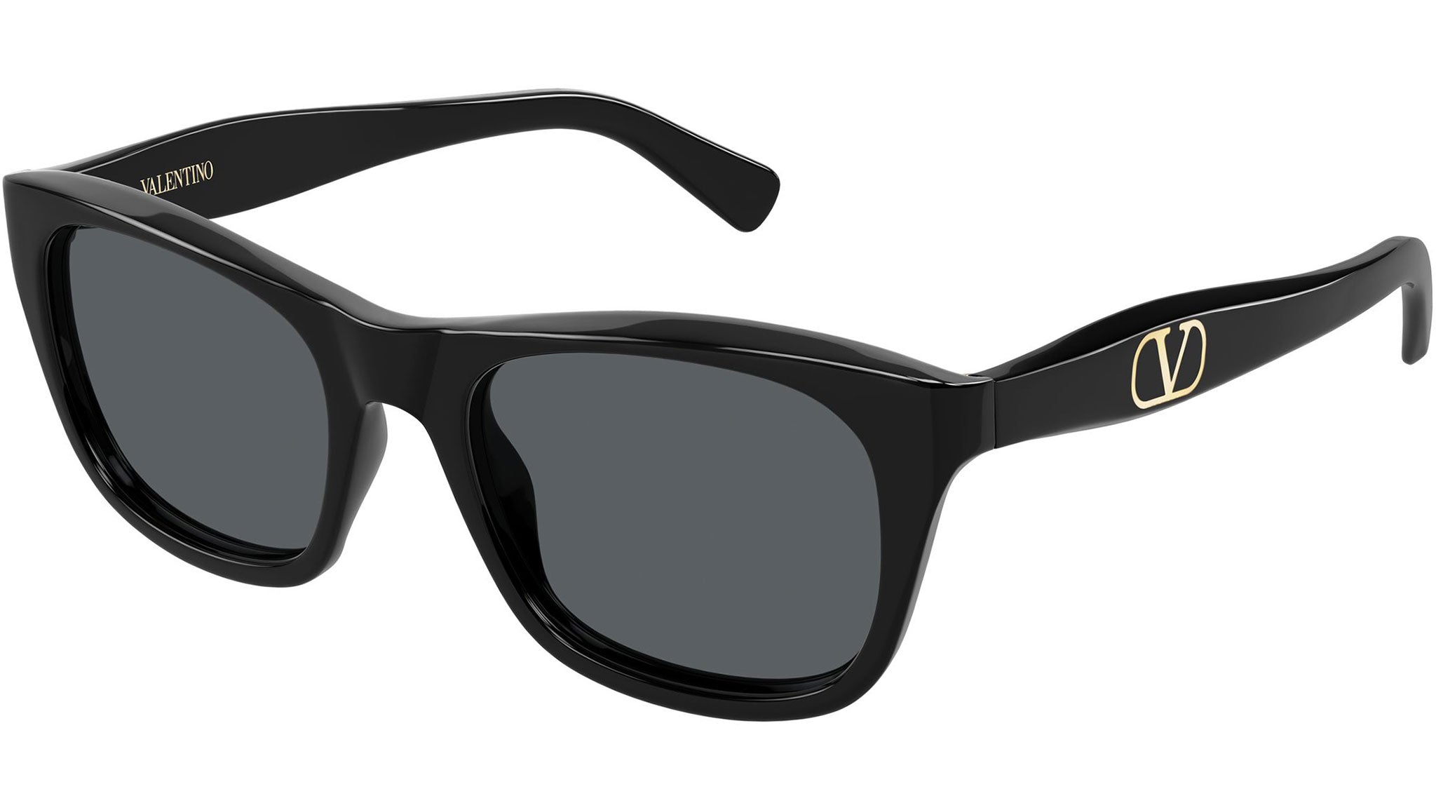 Valentino VG0013SK Sunglasses 001 Black Grey Rectangular - eye-oo.com