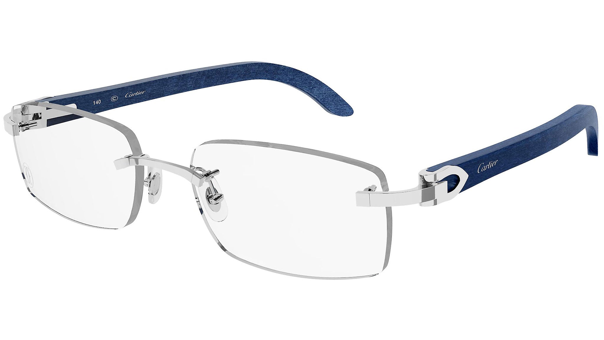 Cartier CT0052O 007 Shiny Silver Optical Frame - eye-oo.com