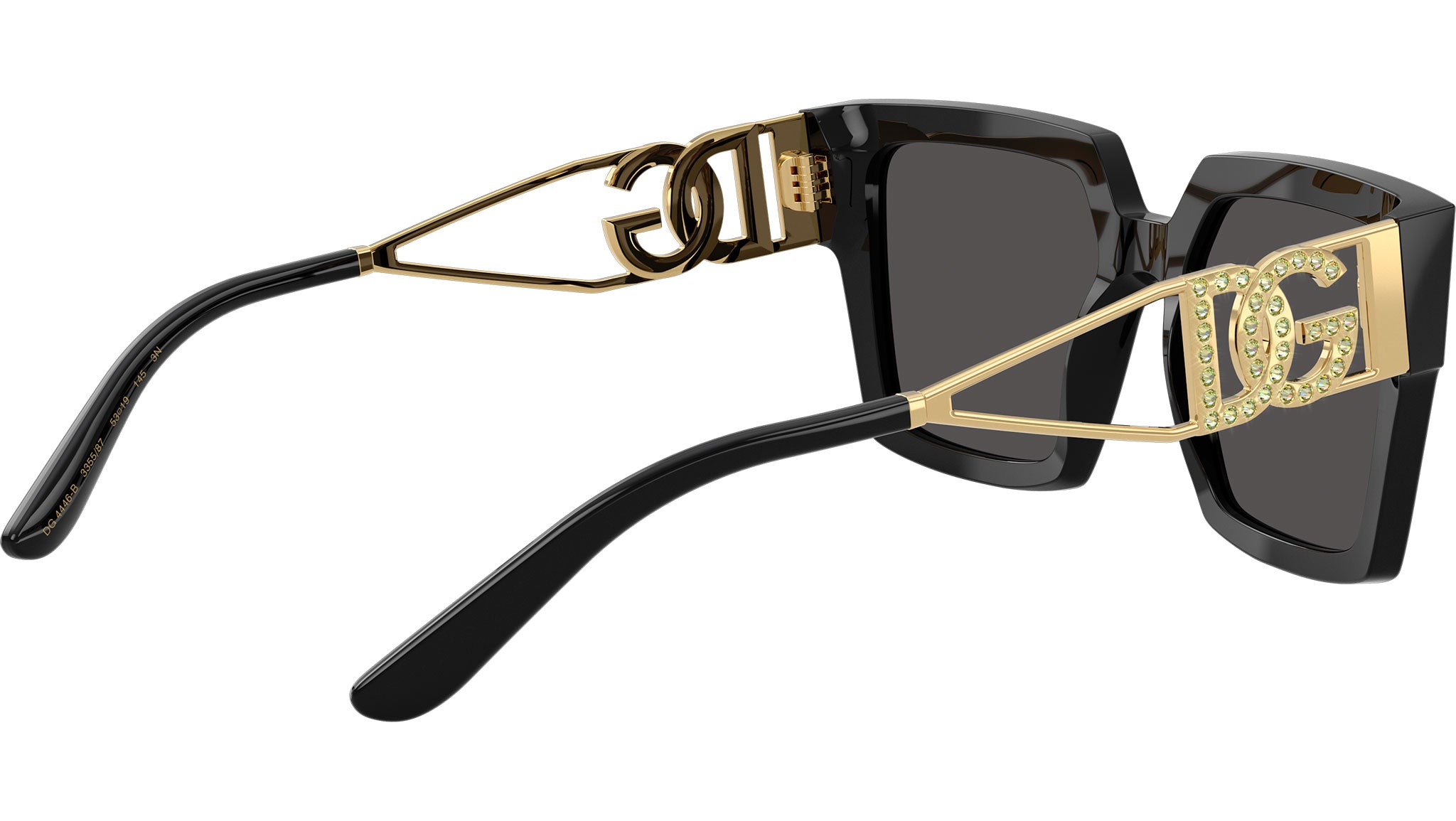 Dolce & Gabbana Sunglasses Black Glitter Gold Striped Frame  display picture 3