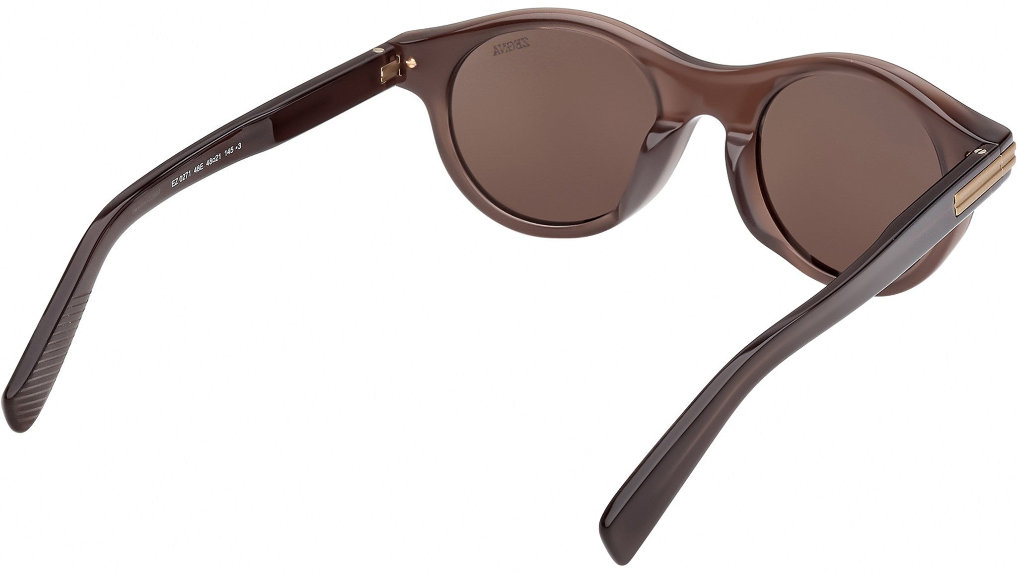 Zegna EZ0271 48E Sunglasses Shiny Dark Brown - eye-oo.com