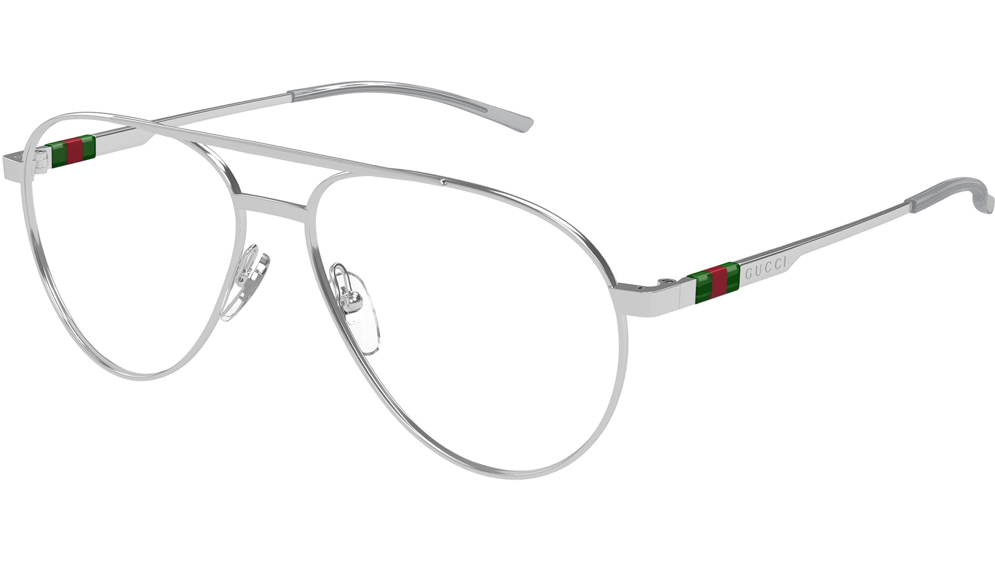 Gucci GG1679O 001 Silver Pilot Glasses - eye-oo.com