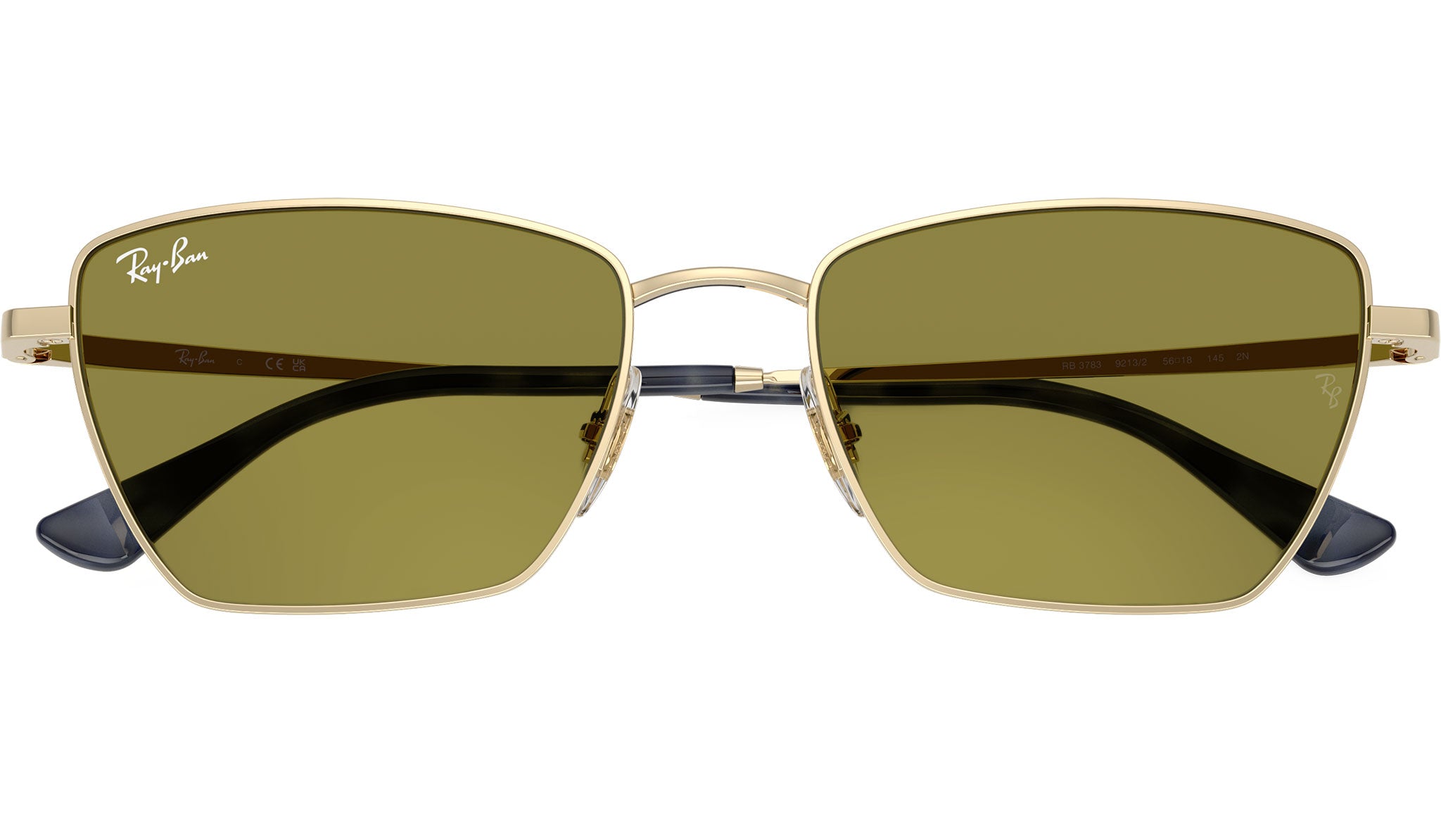 Ray-Ban サングラス 3689 ゴールド/グリーン ケース付き Ray-Ban RB3783 Sunglasses 9213/2 Pale Gold - eye-oo.com